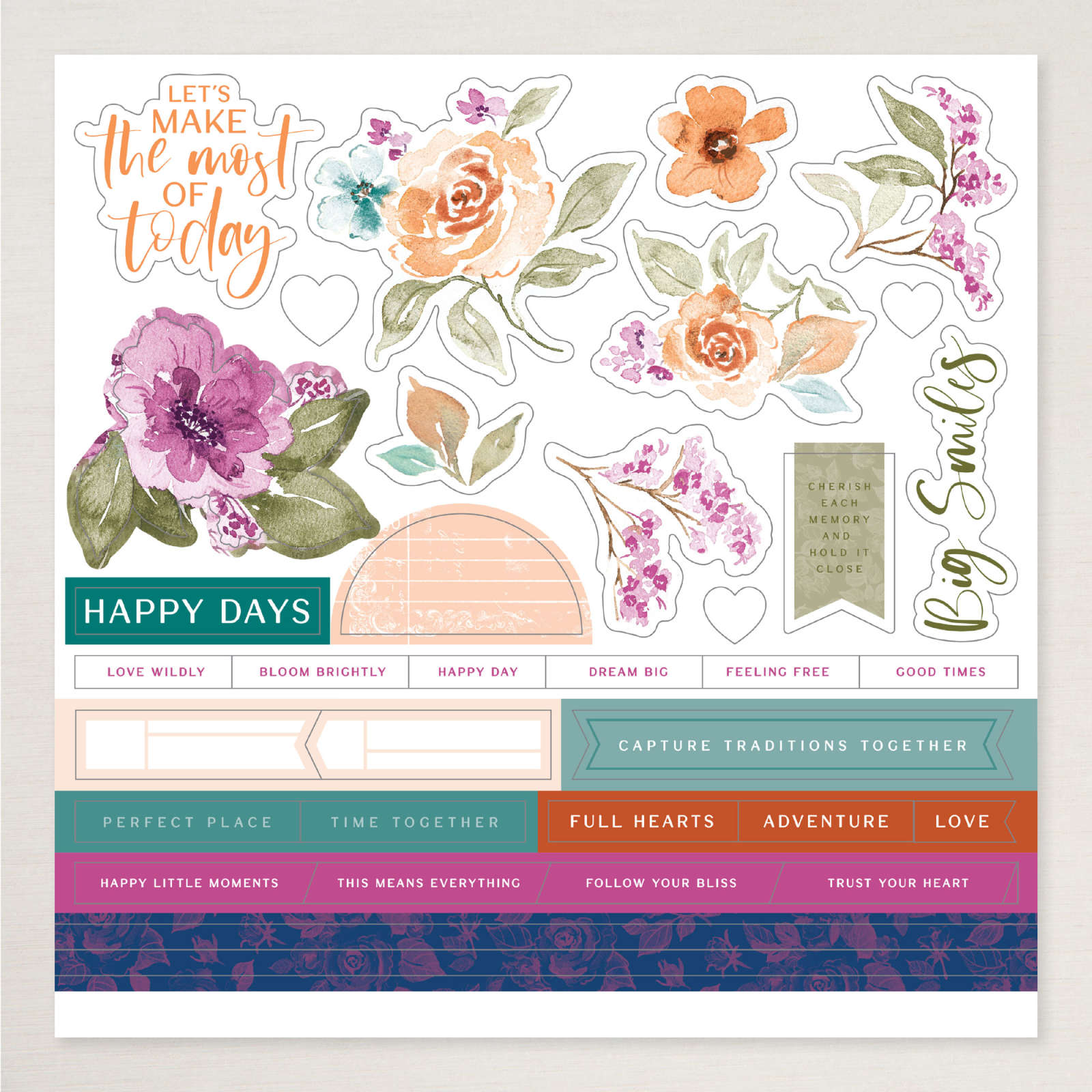 LOVELY FLORALS DESIGNER SERIES PAPER & STICKER SHEET (ENGLISH)