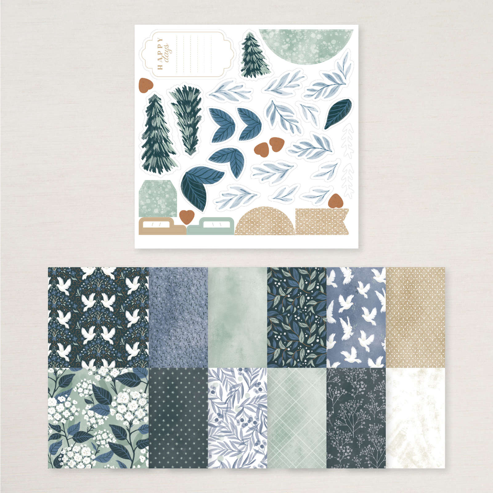 PEACEFUL GARDEN DESIGNER SERIES PAPER & STICKER SHEET (ENGLISH)