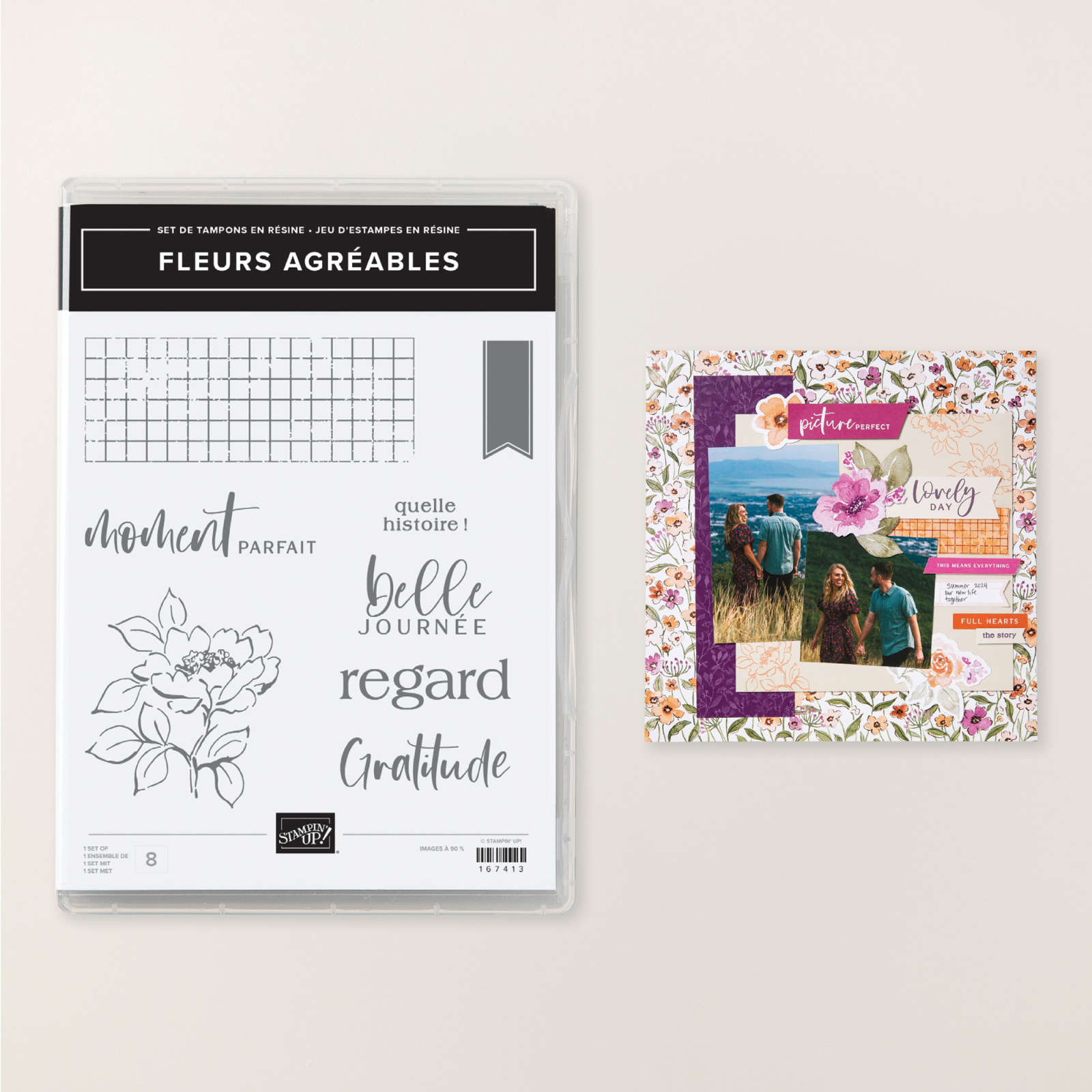 SET DE TAMPONS EN RÉSINE FLEURS AGRÉABLES (FRANÇAIS)