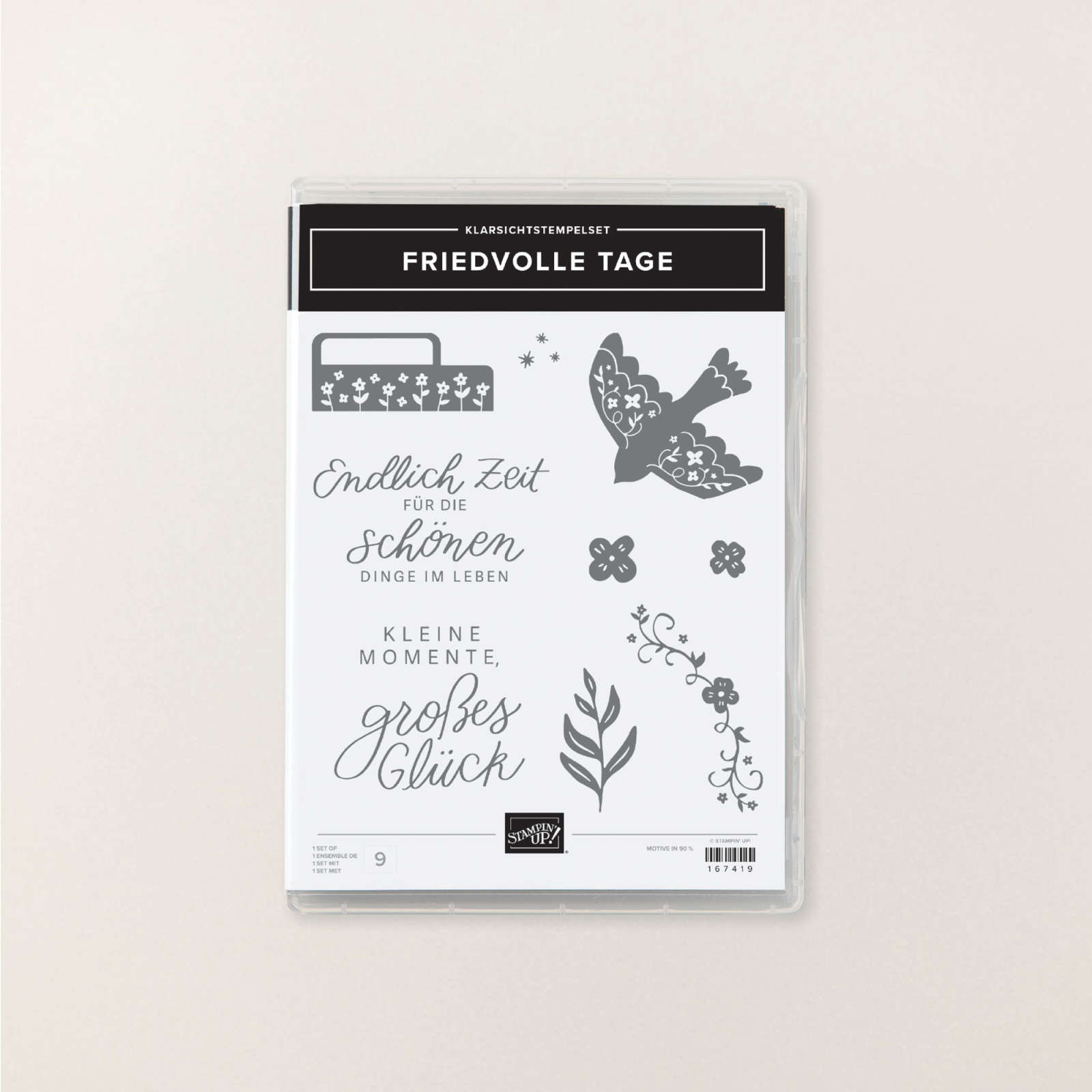 STEMPELSET KLARSICHT FRIEDVOLLE TAGE (DEUTSCH)
