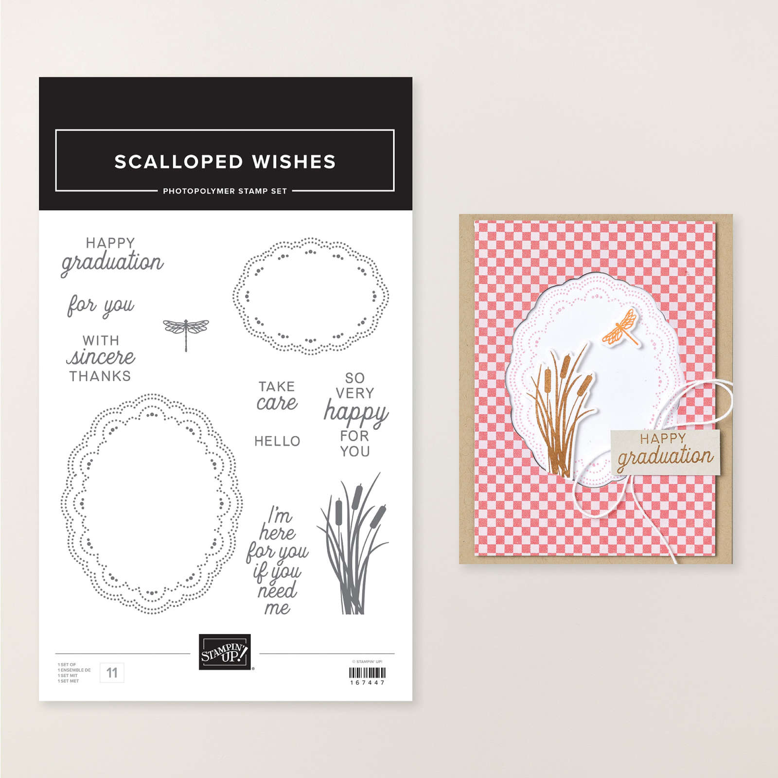 SCALLOPED WISHES PHOTOPOLYMER STAMP SET (ENGLISH)