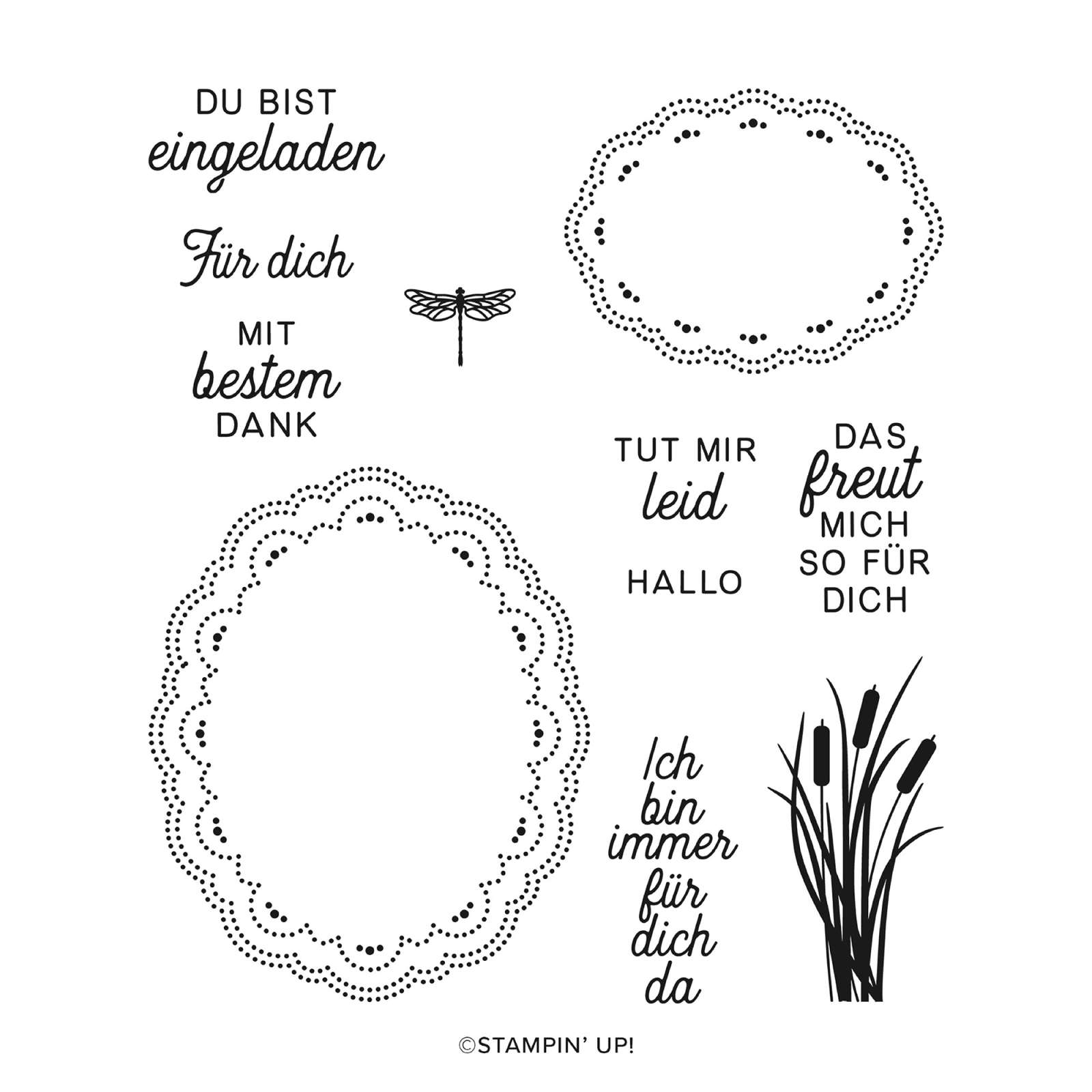 STEMPELSET KLARSICHT DEKORATIV GERAHMT (DEUTSCH)