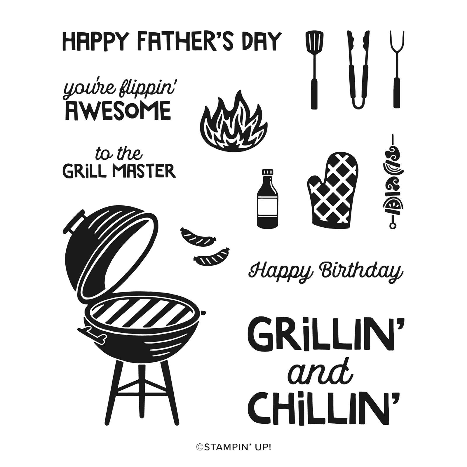 BBQ MASTER PHOTOPOLYMER STAMP SET (ENGLISH)