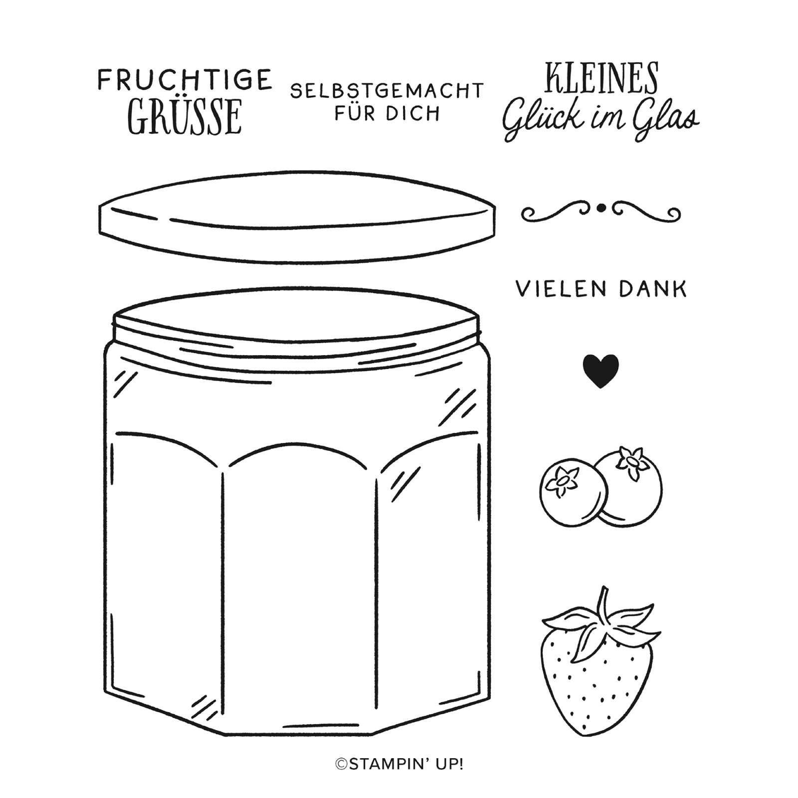 STEMPELSET KLARSICHT GLÜCK IM GLAS (DEUTSCH)
