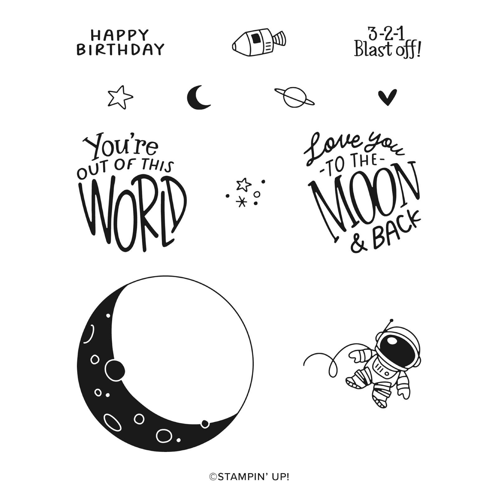 STEMPELSET KLARSICHT MOON & BACK (ENGLISCH)