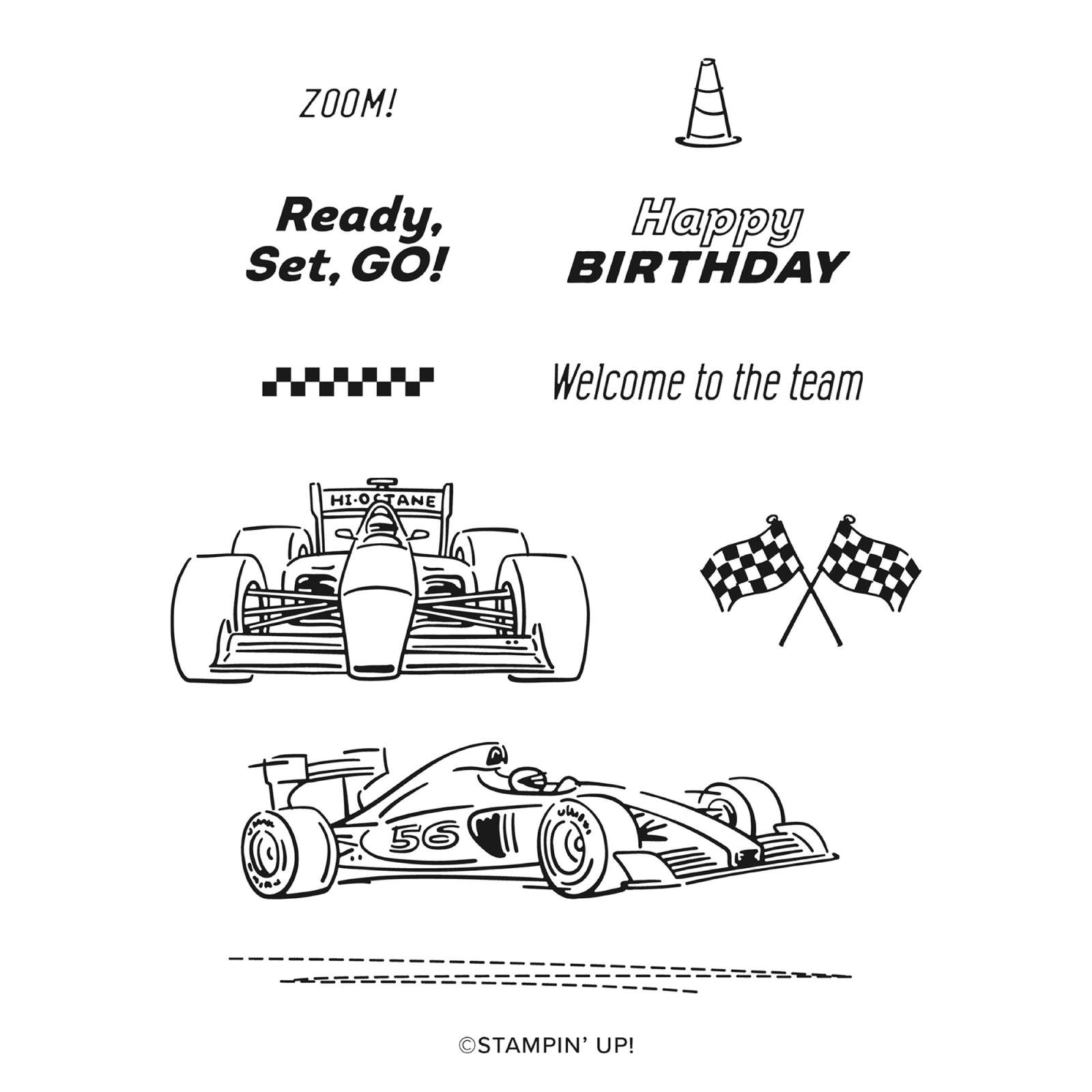 STEMPELSET KLARSICHT READY SET GO (ENGLISCH)