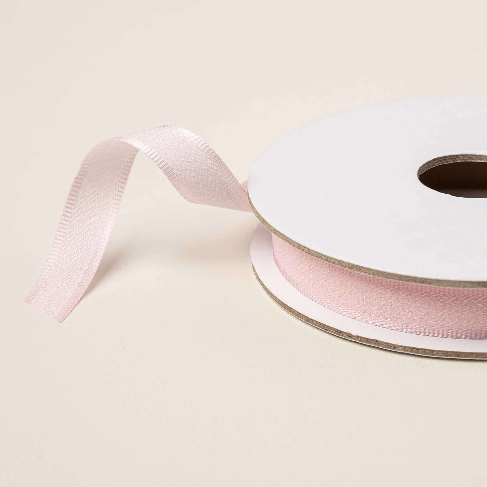 BARELY BLUSH 3/8" (1 CM) BORDERED RIBBON