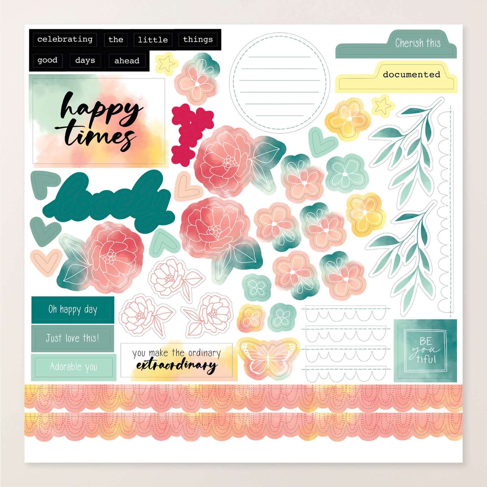 BEAUTIFUL ORDINARY LIFE DESIGNER SERIES PAPER & STICKER SHEET (ENGLISH)