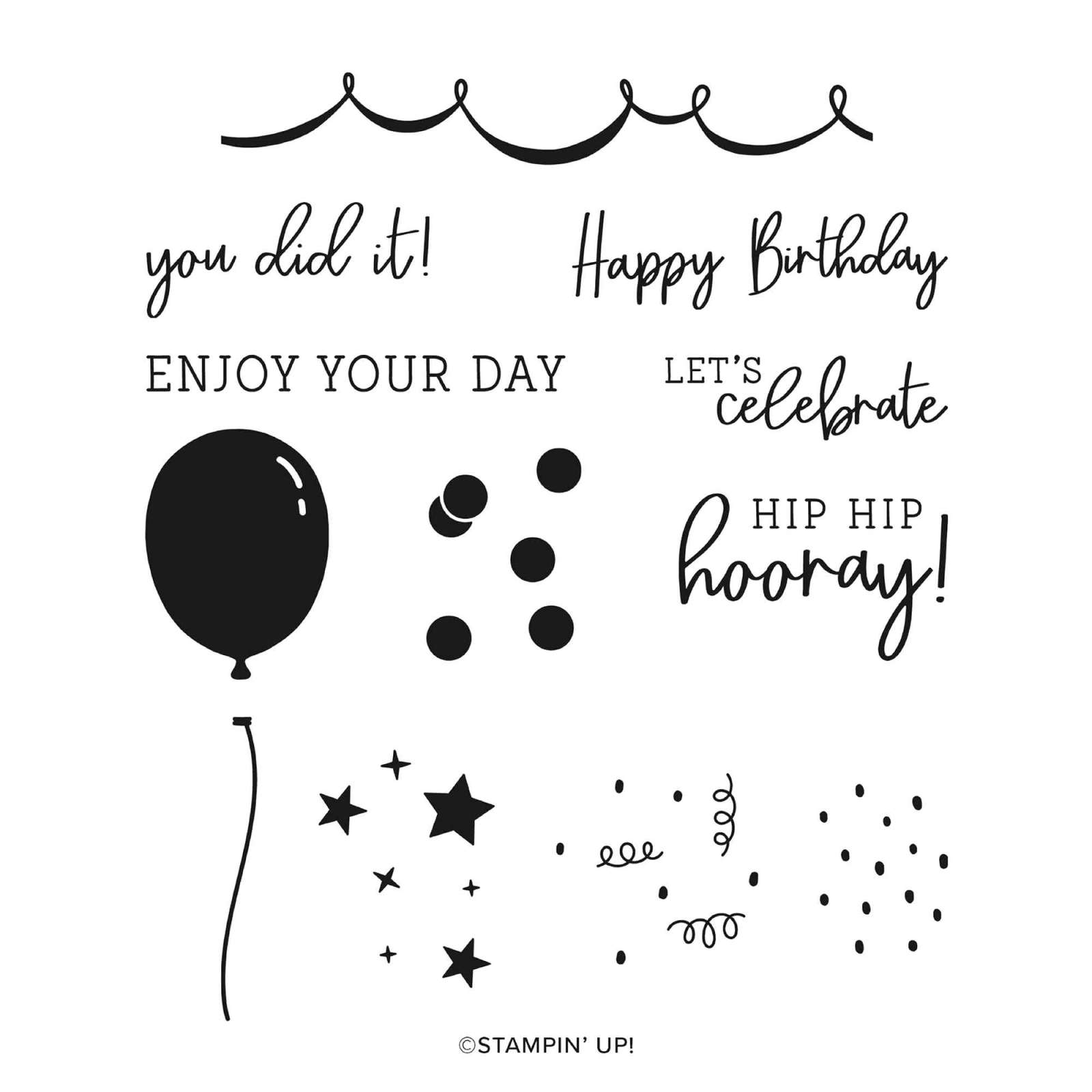 BALLOON FESTOON PHOTOPOLYMER STAMP SET (ENGLISH)