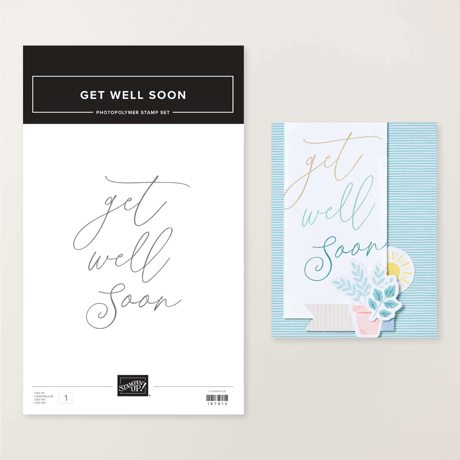 STEMPELSET KLARSICHT GET WELL SOON (ENGLISCH)