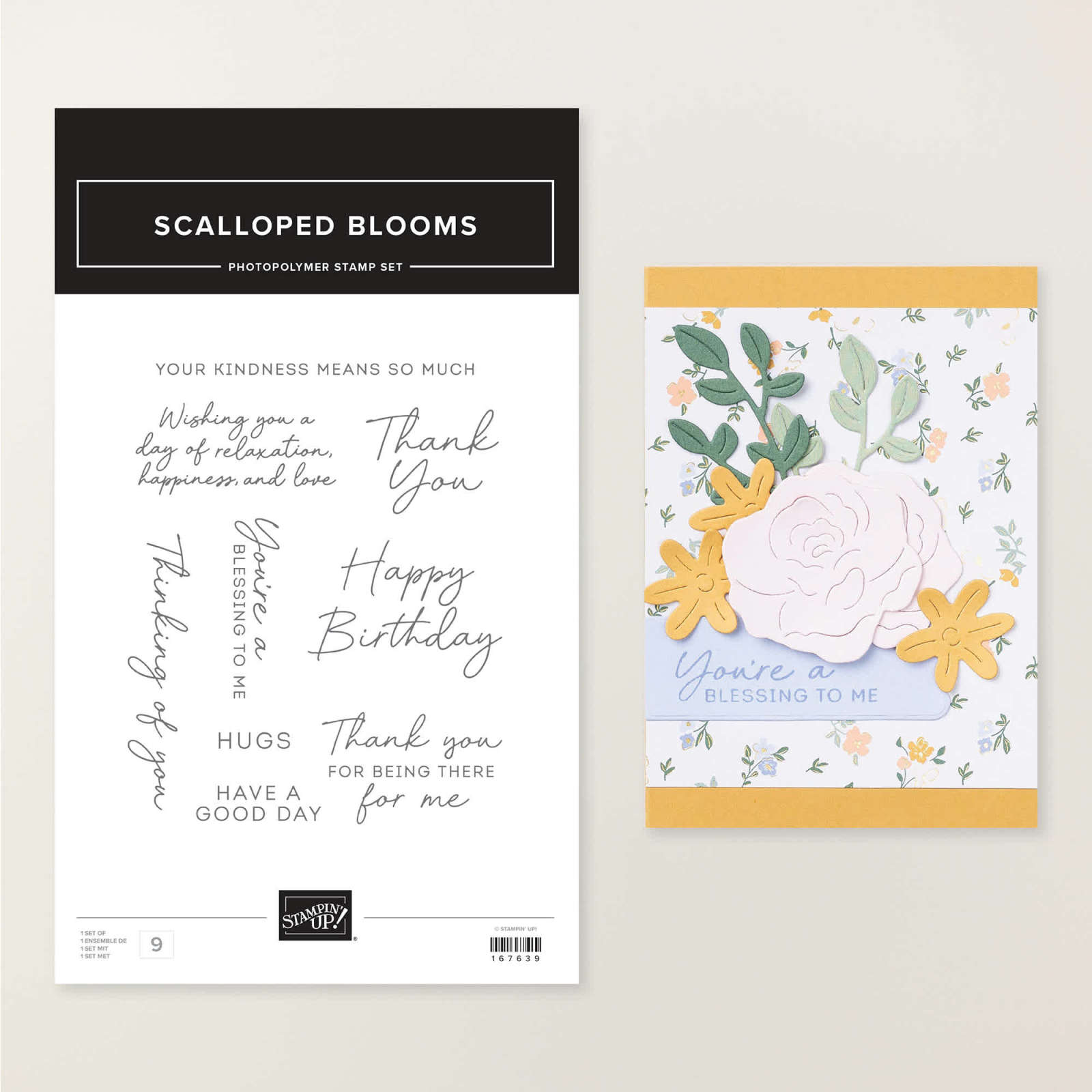 SCALLOPED BLOOMS PHOTOPOLYMER STAMP SET (ENGLISH)