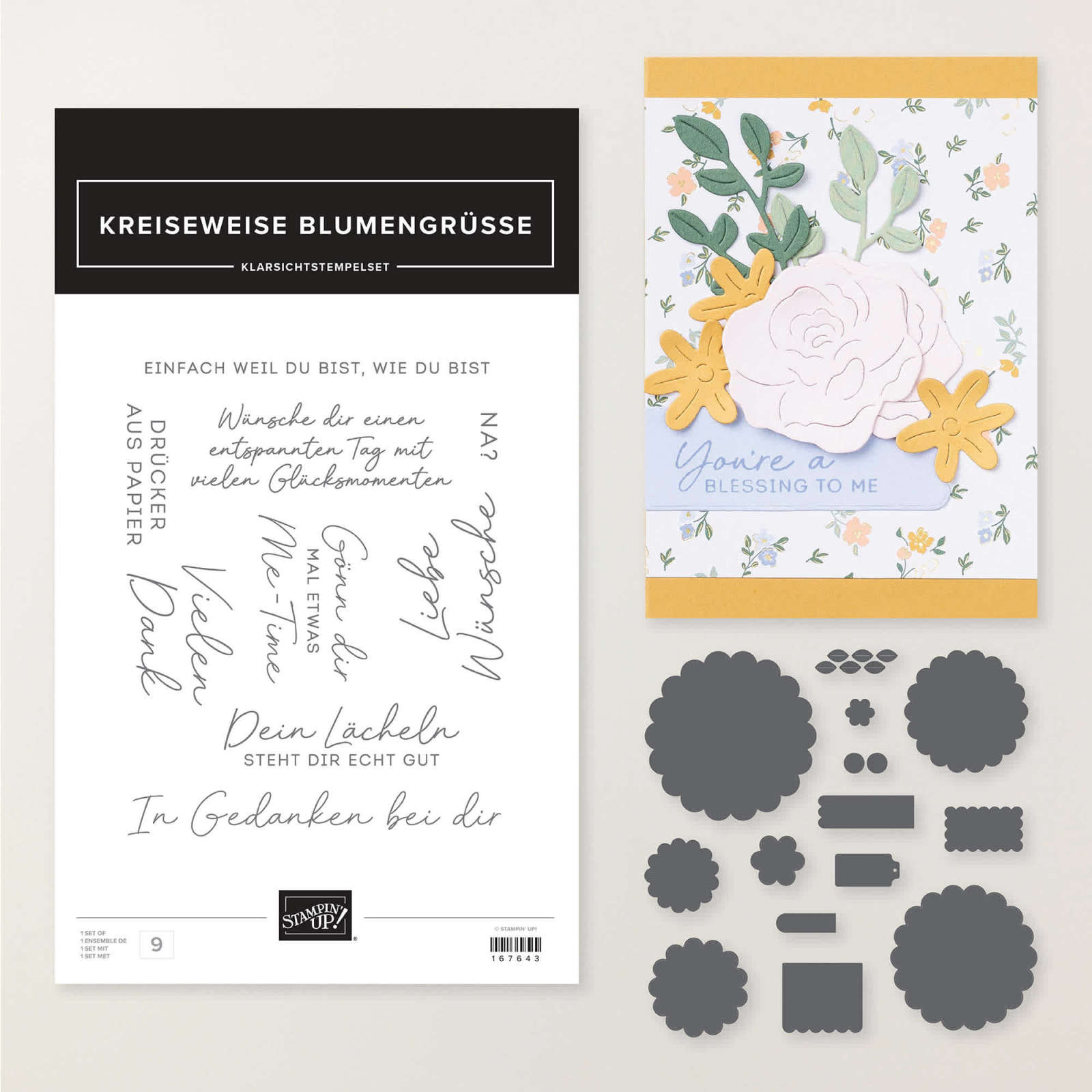 PRODUKTPAKET KREISEWEISE BLUMENGRÜSSE (DEUTSCH)