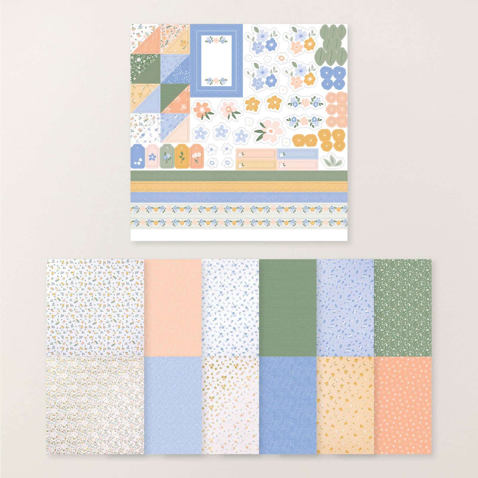 BESONDERES DESIGNERPAPIER BLUMEN-BOUTIQUE UND AUFKLEBERBOGEN (ENGLISCH)