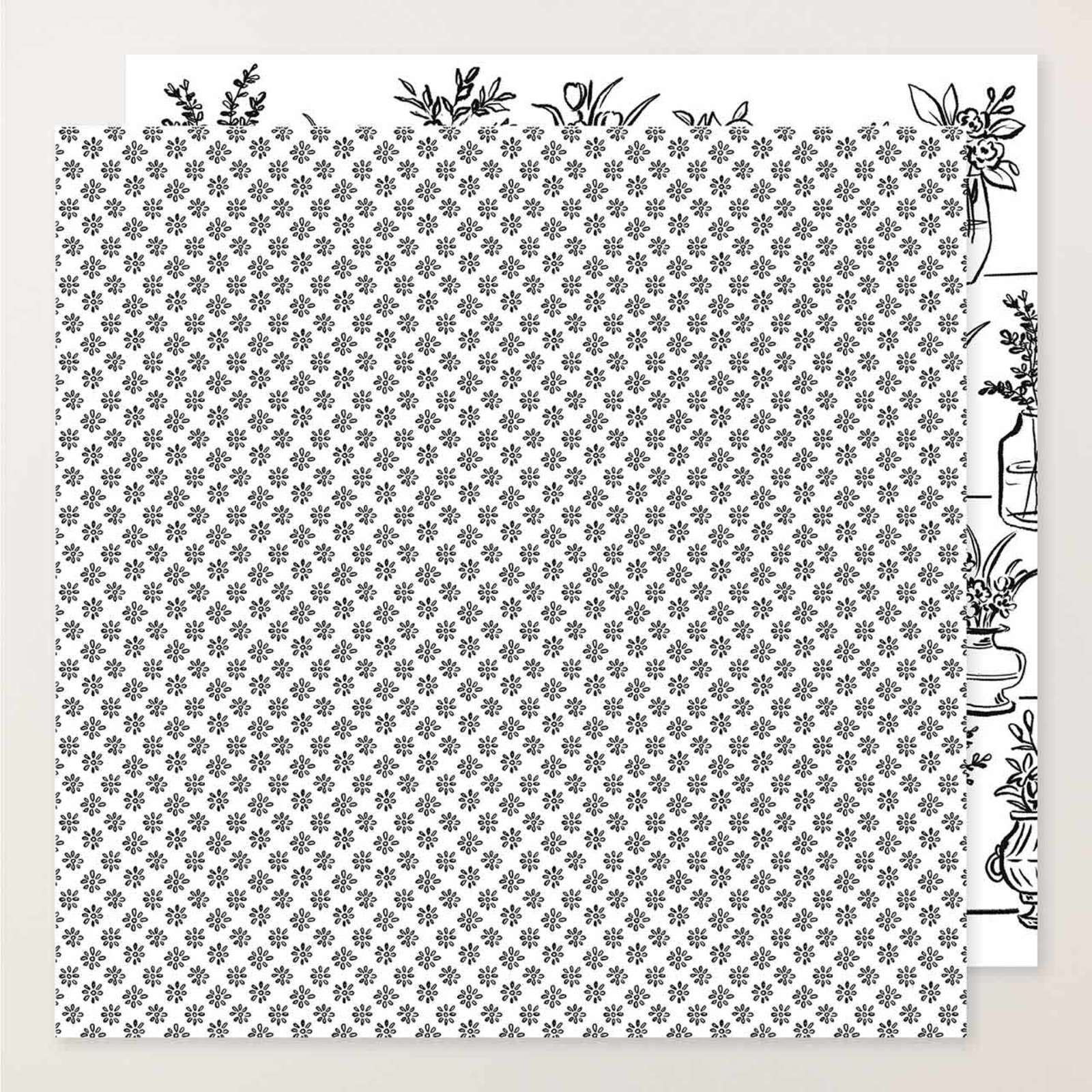 DESIGNERPAPIER 12" X 12" (30,5 X 30,5 CM) KÜNSTLERISCHER GARTEN