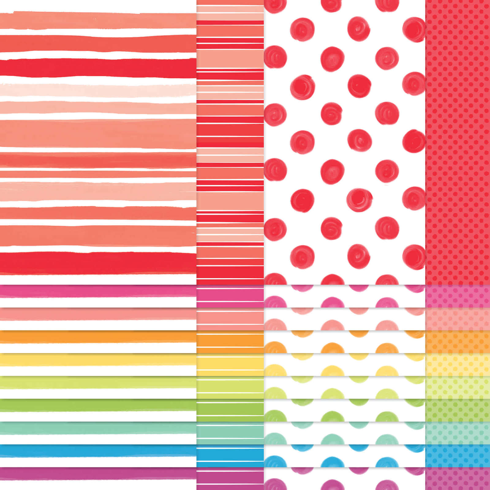 BRIGHTS PAINTED PATTERNS 12" X 12" (30.5 X 30.5 CM) DESIGNER SERIES PAPER