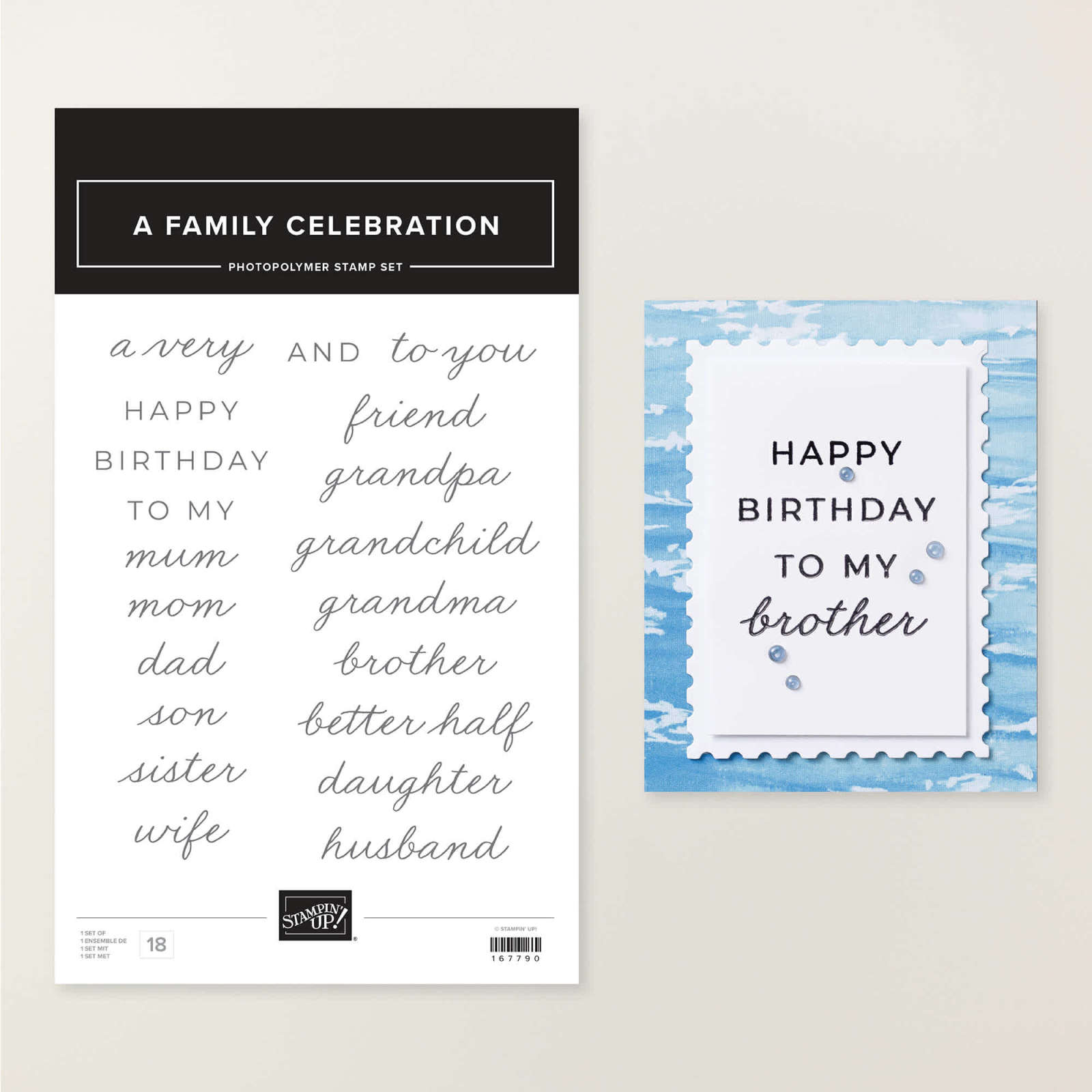 A FAMILY CELEBRATION PHOTOPOLYMER STAMP SET (ENGLISH)