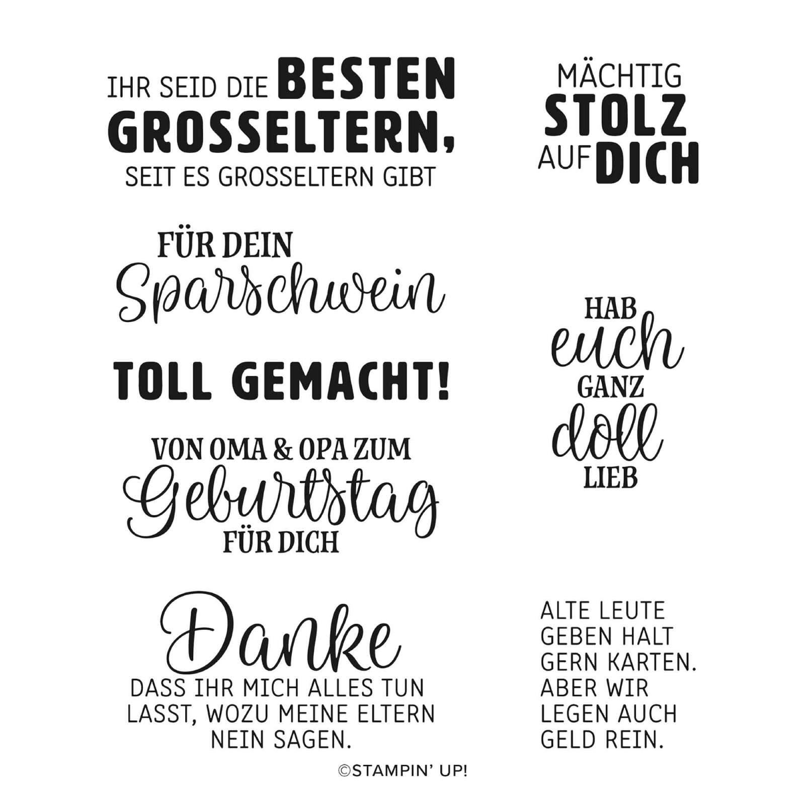 STEMPELSET KLARSICHT BESTE GROSSELTERN (DEUTSCH)