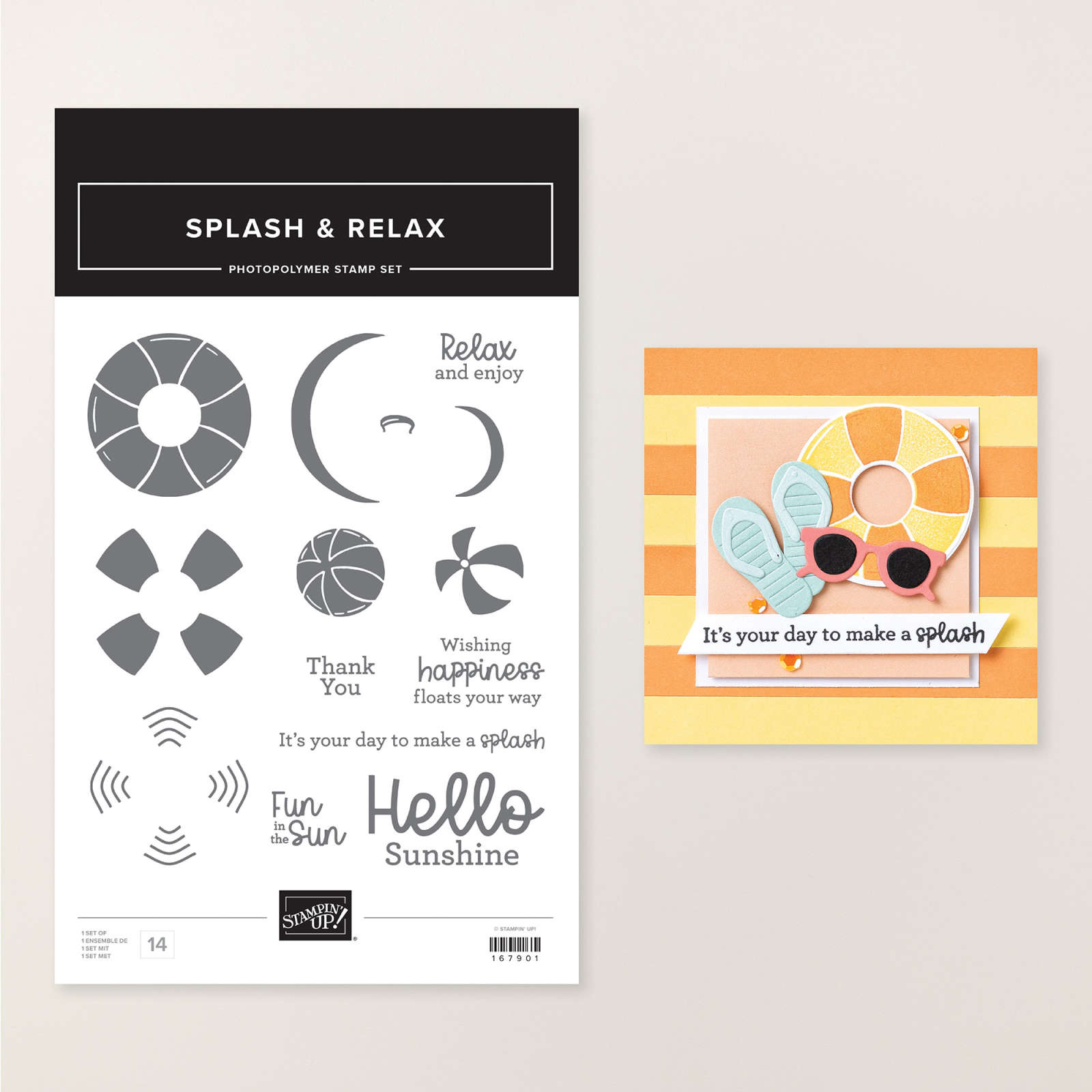 SPLASH & RELAX PHOTOPOLYMER STAMP SET (ENGLISH)