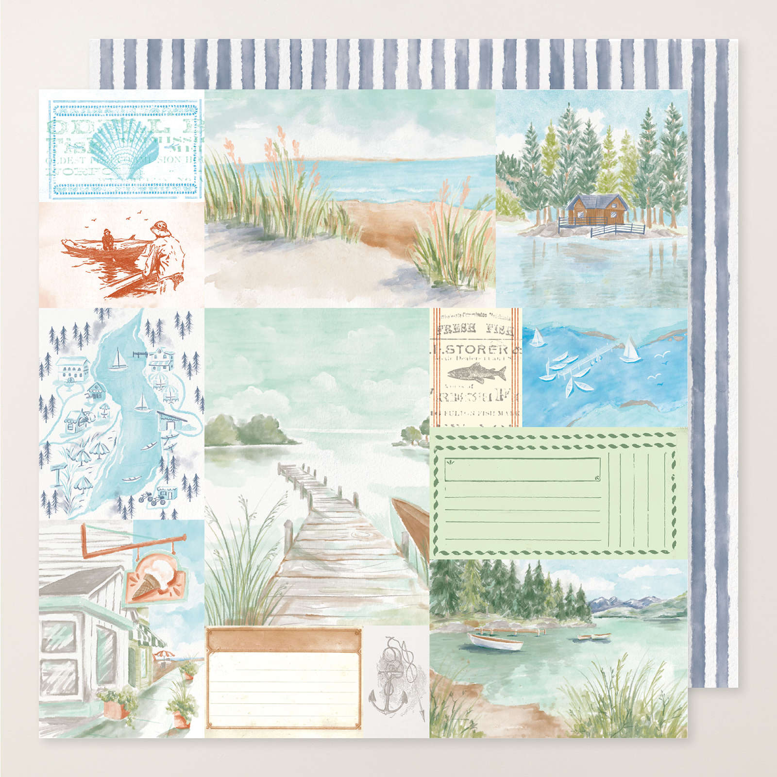 WATERSIDE RETREAT 12" X 12" (30.5 X 30.5 CM) DESIGNER SERIES PAPER