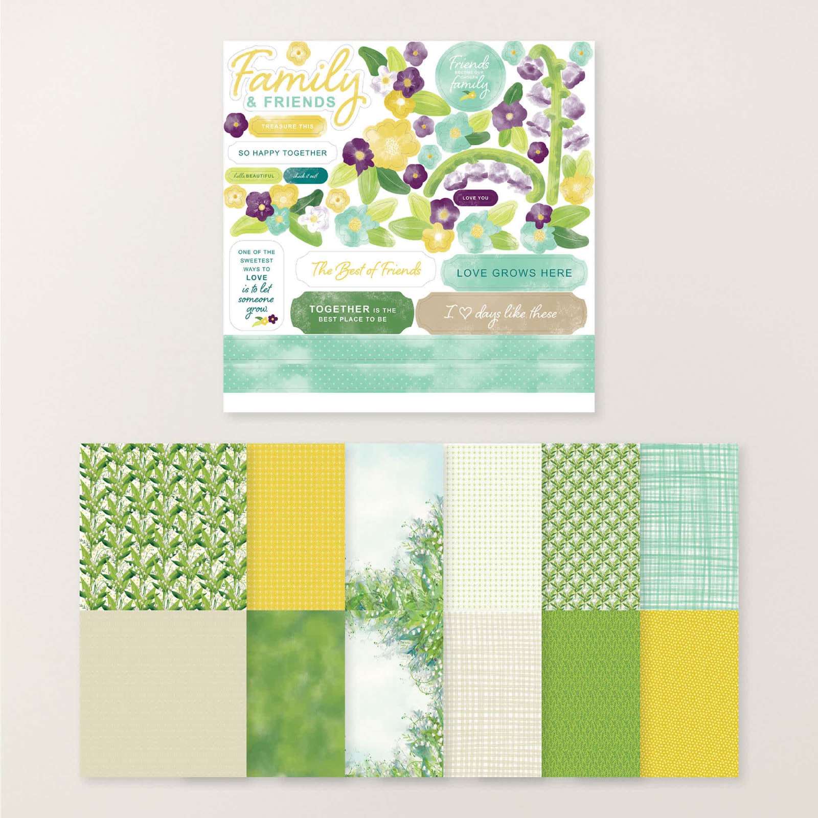 DESIGNERPAPIER 12" X 12" (30,5 X 30,5 CM) IM MAIGLÖCKCHENTAL UND AUFKLEBERBOGEN (ENGLISCH)