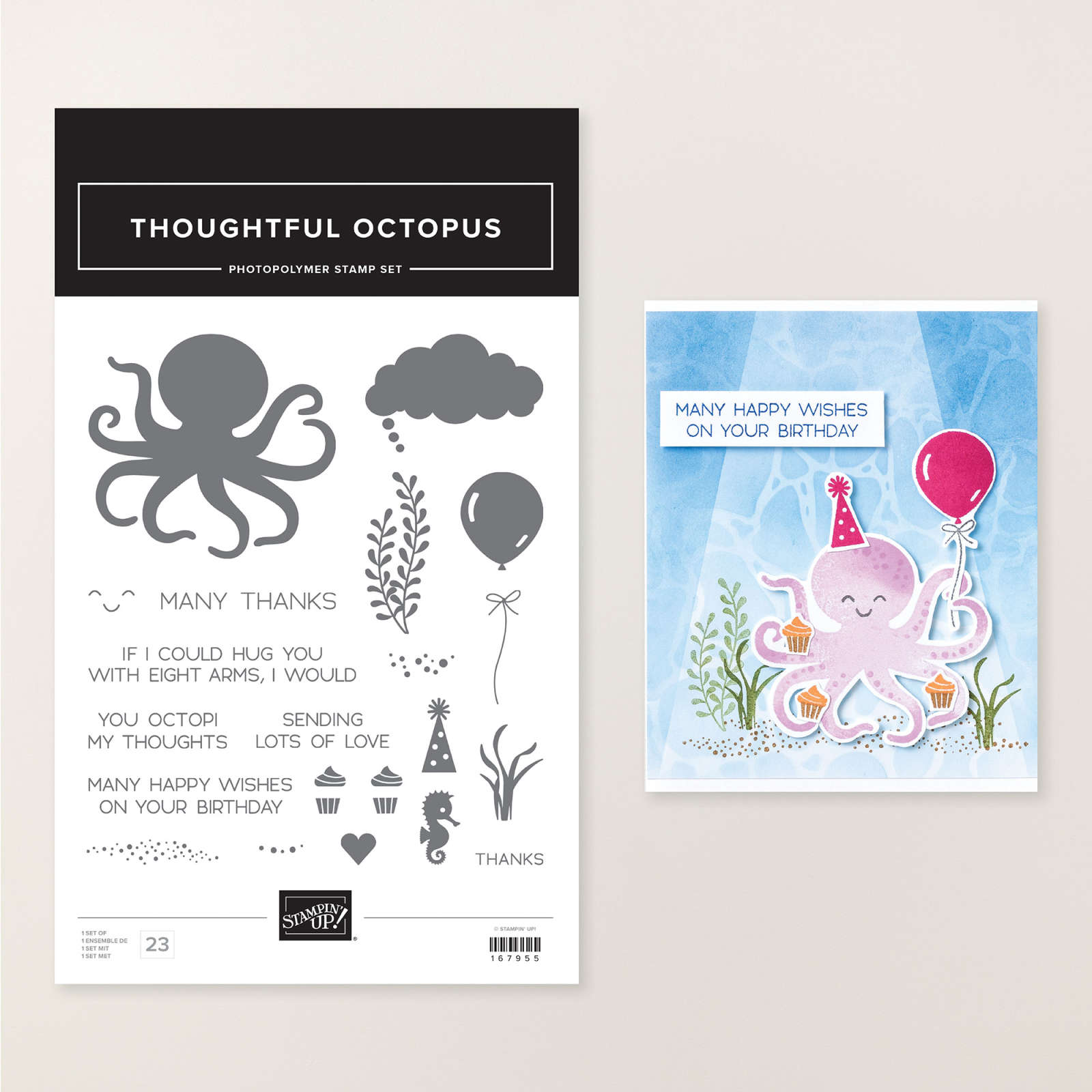 THOUGHTFUL OCTOPUS PHOTOPOLYMER STAMP SET (ENGLISH)