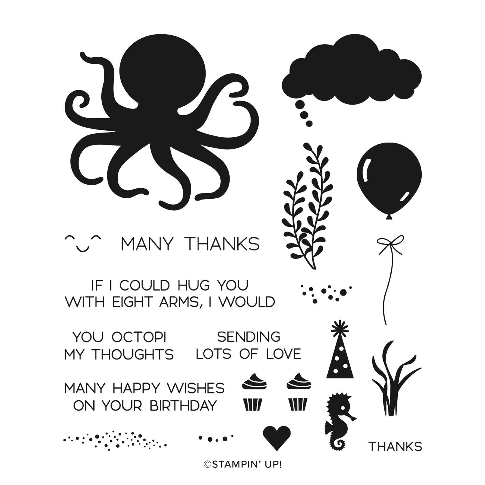 THOUGHTFUL OCTOPUS PHOTOPOLYMER STAMP SET (ENGLISH)