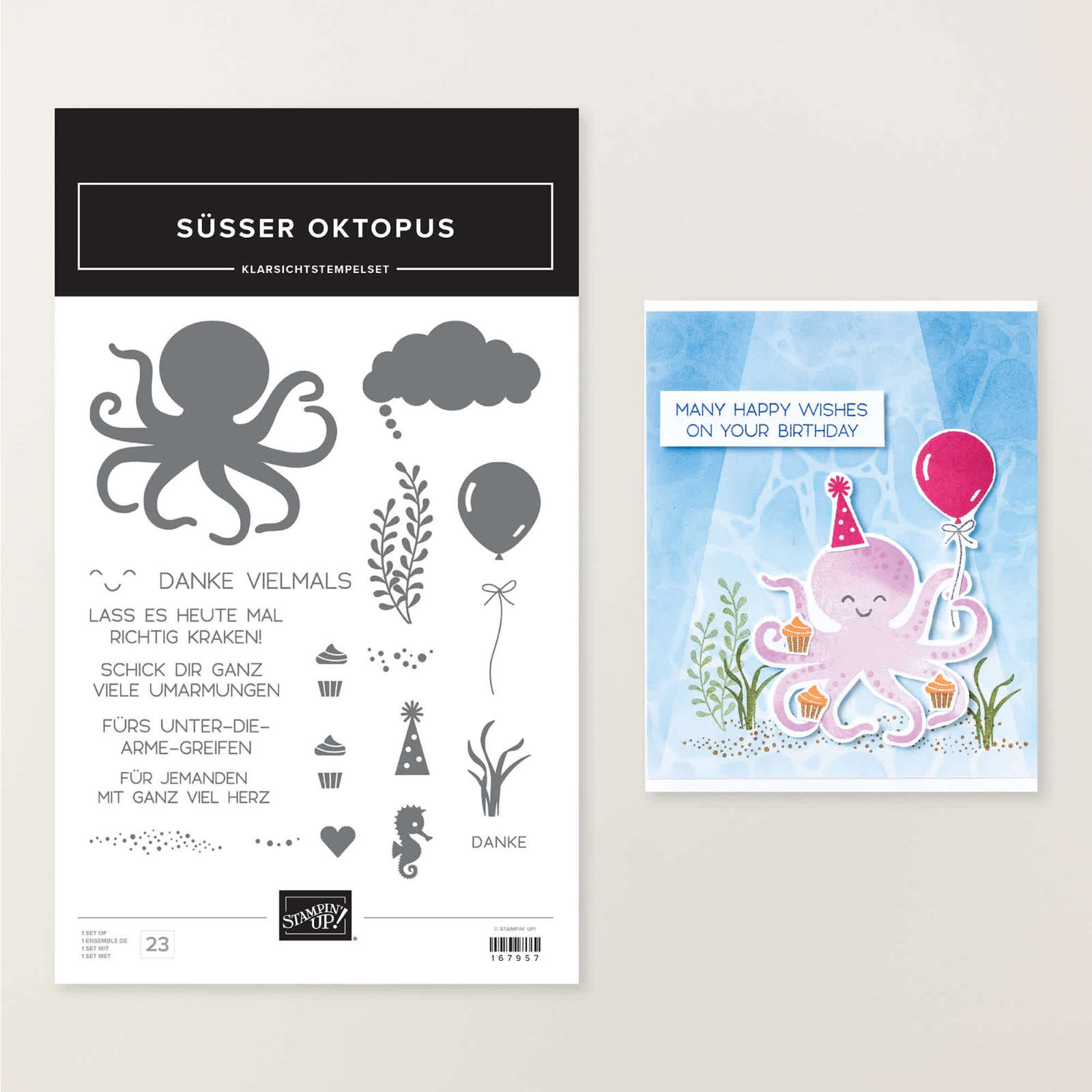 STEMPELSET KLARSICHT SÜSSER OKTOPUS (DEUTSCH)