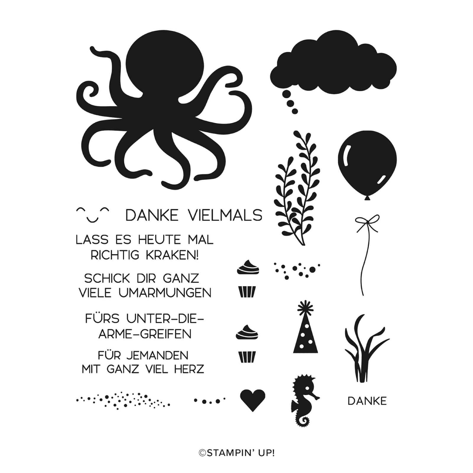 STEMPELSET KLARSICHT SÜSSER OKTOPUS (DEUTSCH)