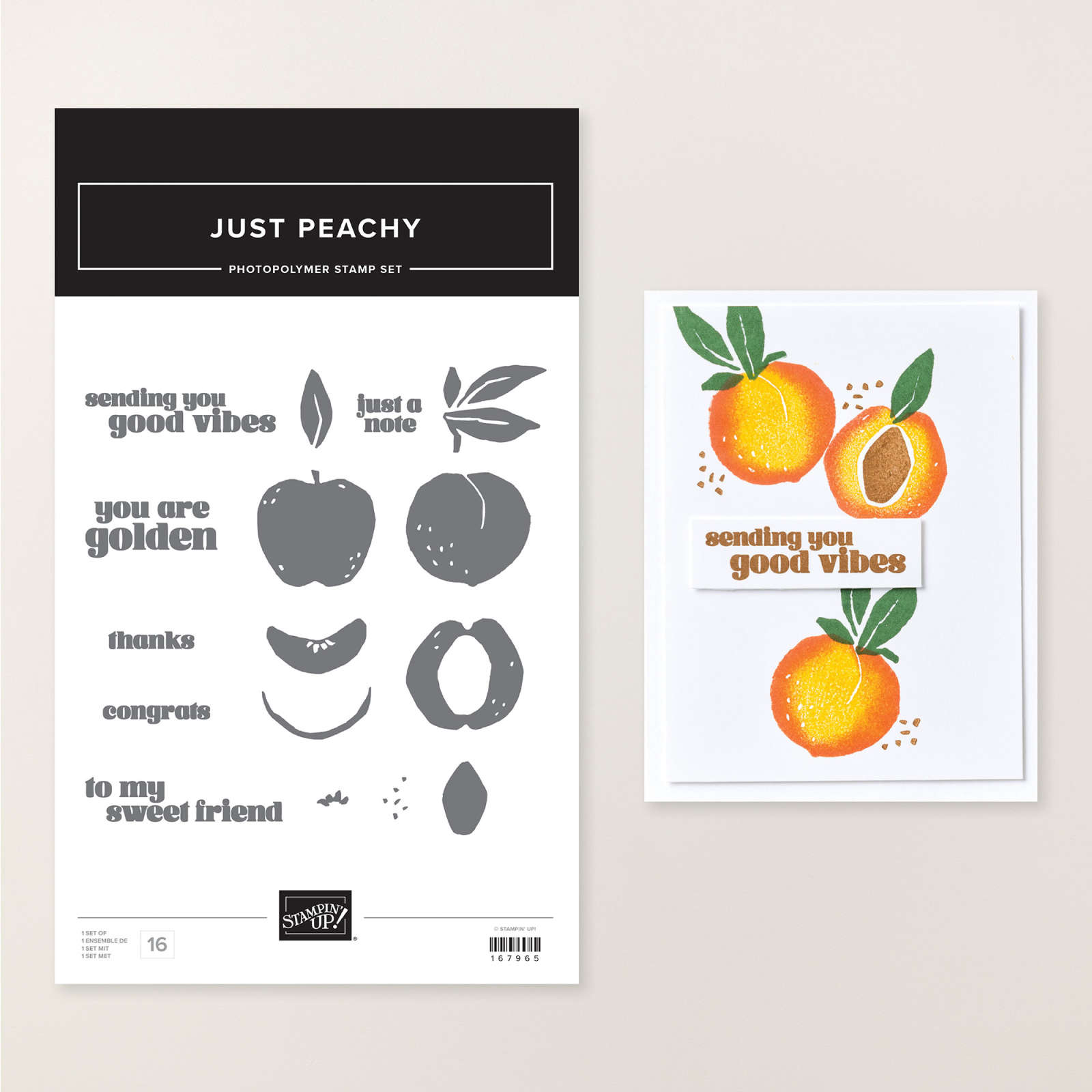 JUST PEACHY PHOTOPOLYMER STAMP SET (ENGLISH)