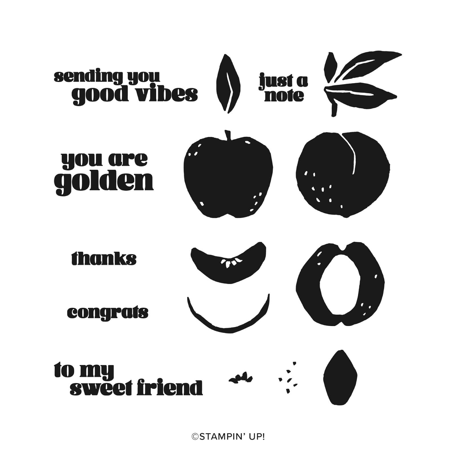 JUST PEACHY PHOTOPOLYMER STAMP SET (ENGLISH)
