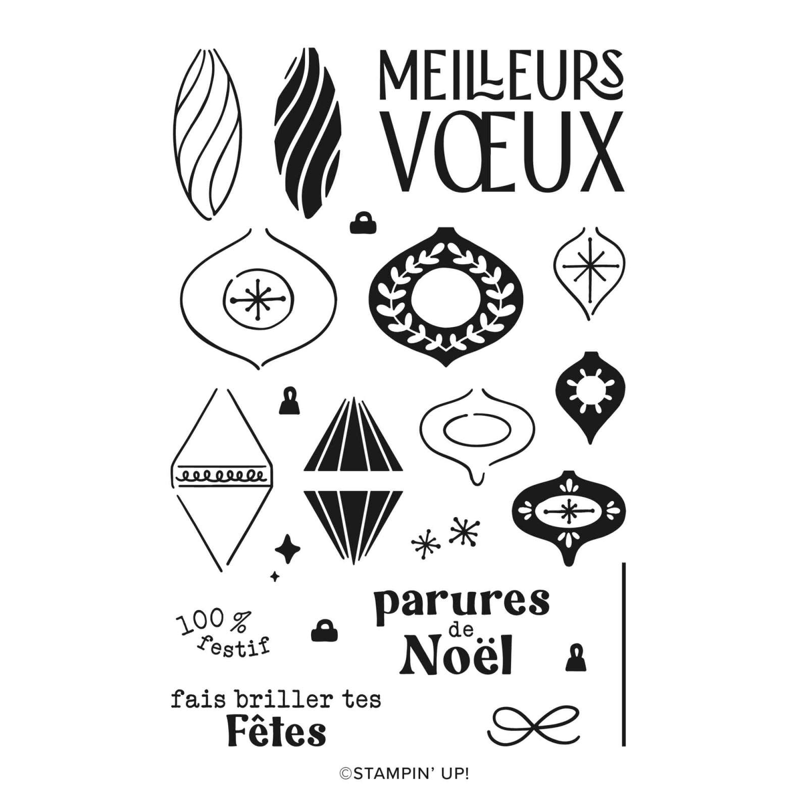 SET DE TAMPONS EN RÉSINE FÊTES JOYEUSES (FRANÇAIS)