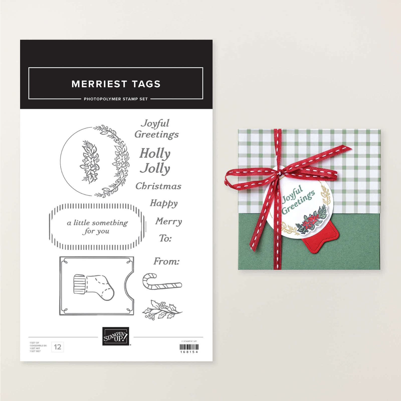 MERRIEST TAGS PHOTOPOLYMER STAMP SET (ENGLISH)