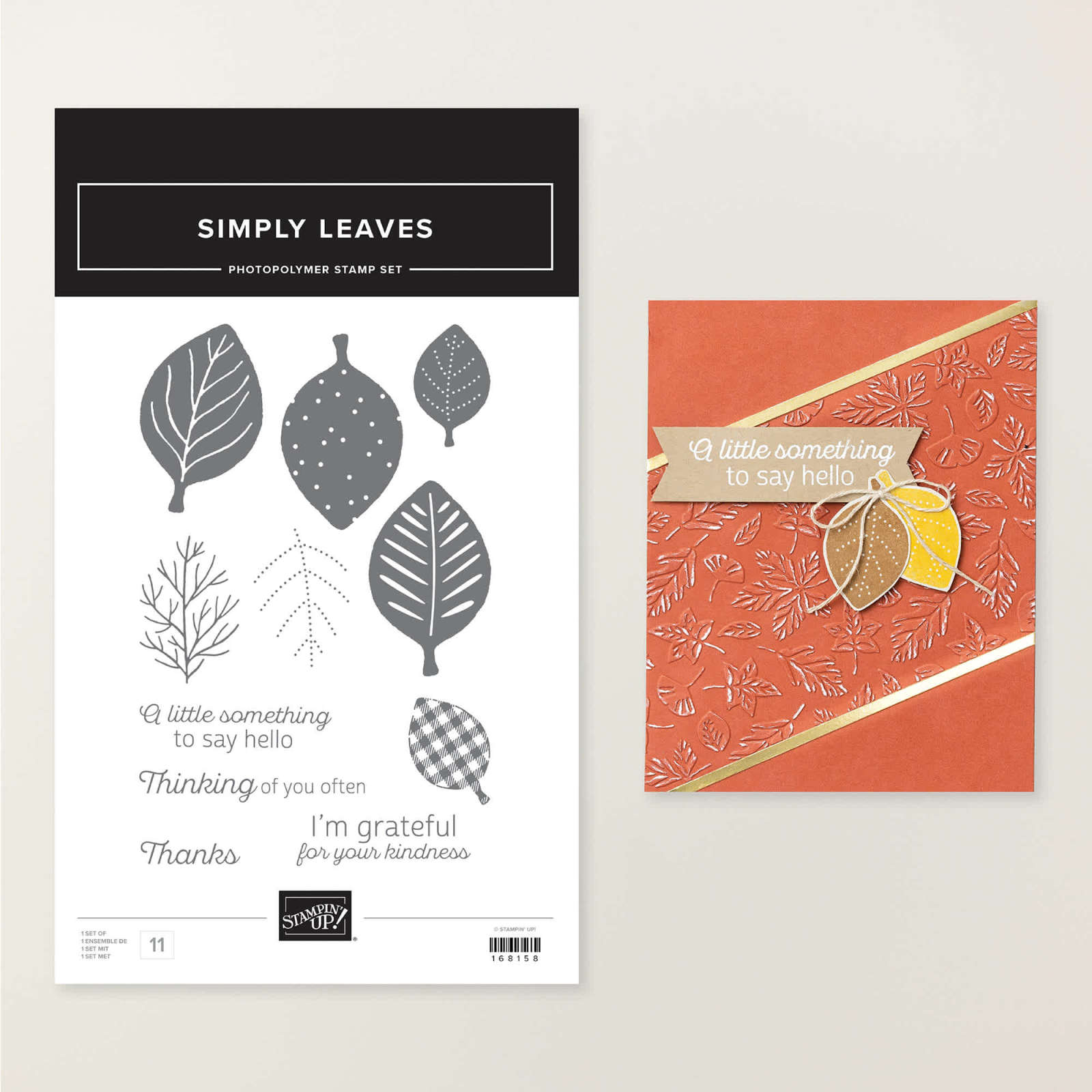 SIMPLY LEAVES PHOTOPOLYMER STAMP SET (ENGLISH)