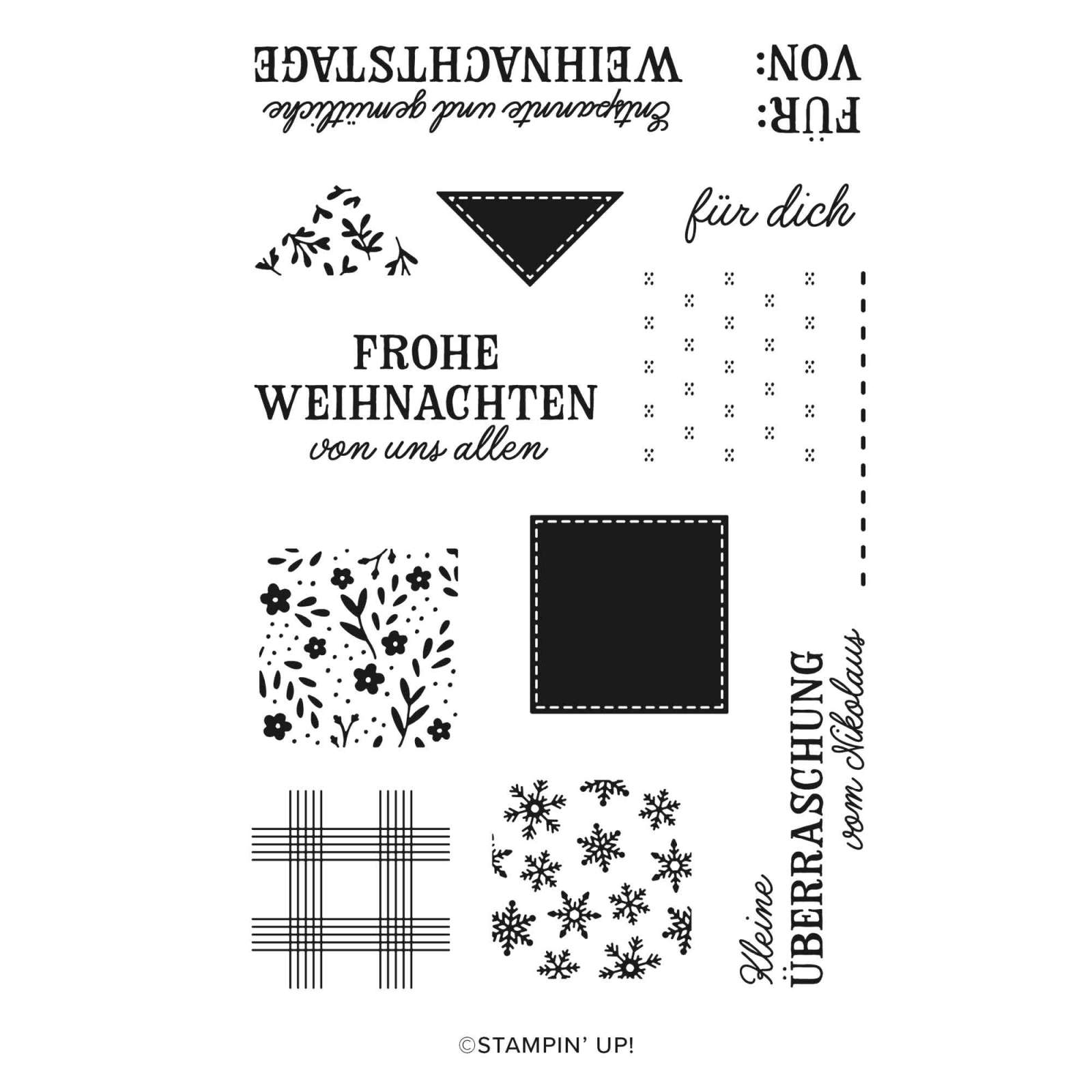 STEMPELSET KLARSICHT GESTICKTE WEIHNACHTSSTRÜMPFE (DEUTSCH)