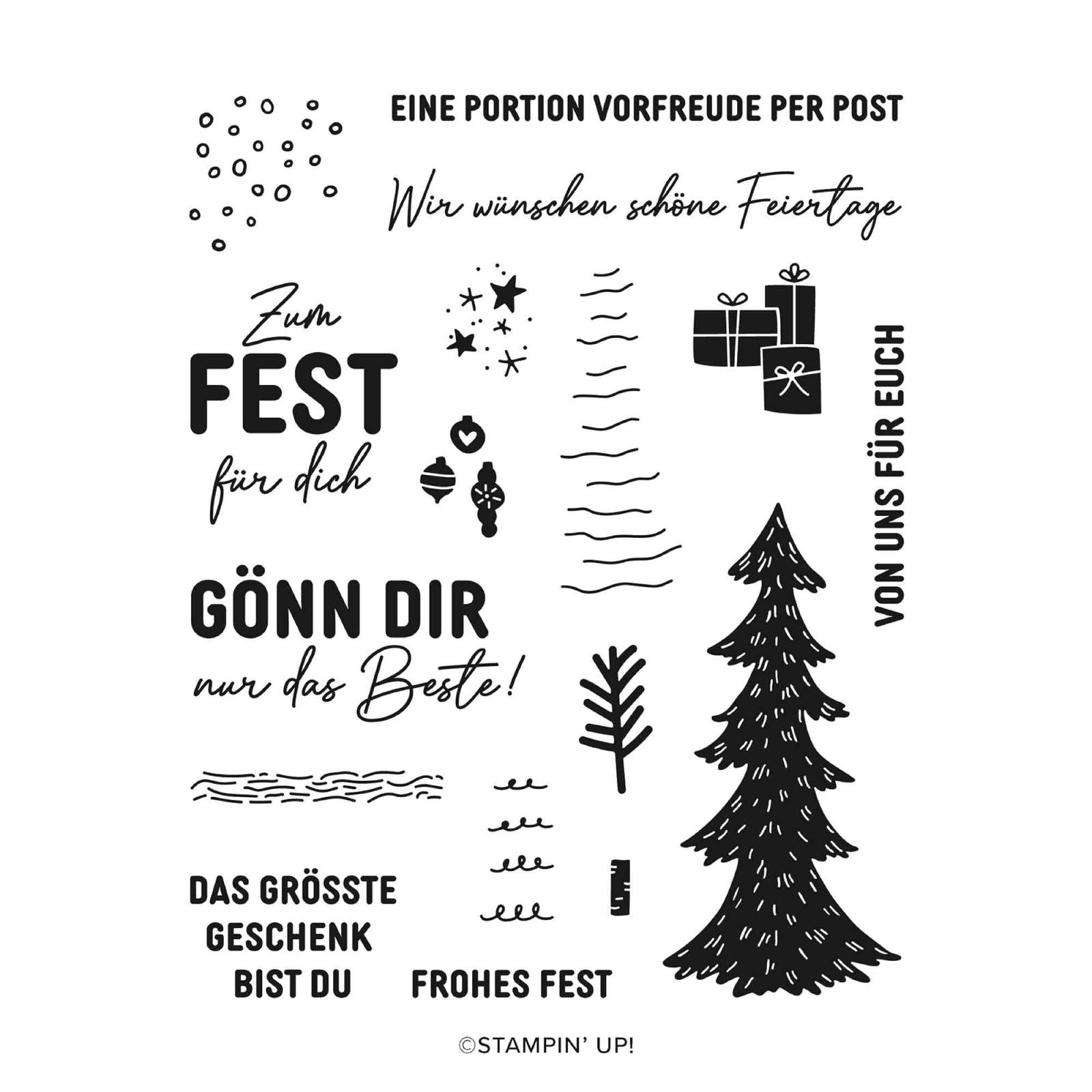 STEMPELSET KLARSICHT BÄUMEWEISE FREUDE (DEUTSCH)