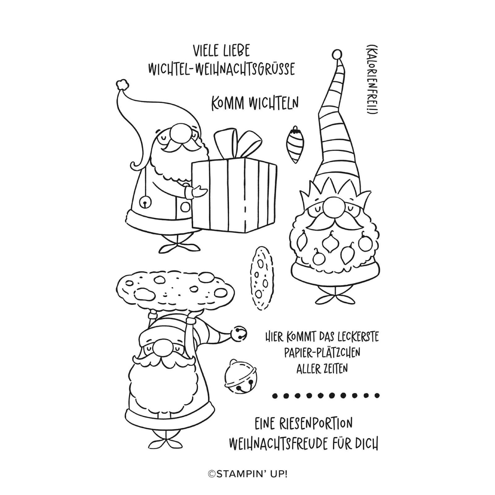 STEMPELSET KLARSICHT WEIHNACHTSWICHTEL (DEUTSCH)