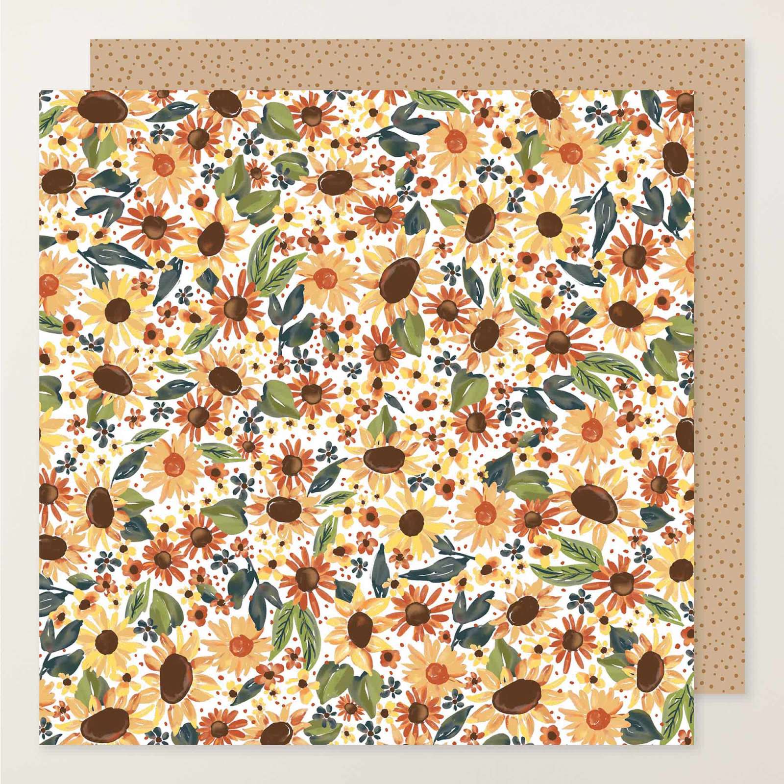 SUNFLOWER FIELDS 12" X 12" (30.5 X 30.5 CM) DESIGNER SERIES PAPER & STICKER SHEET (ENGLISH)