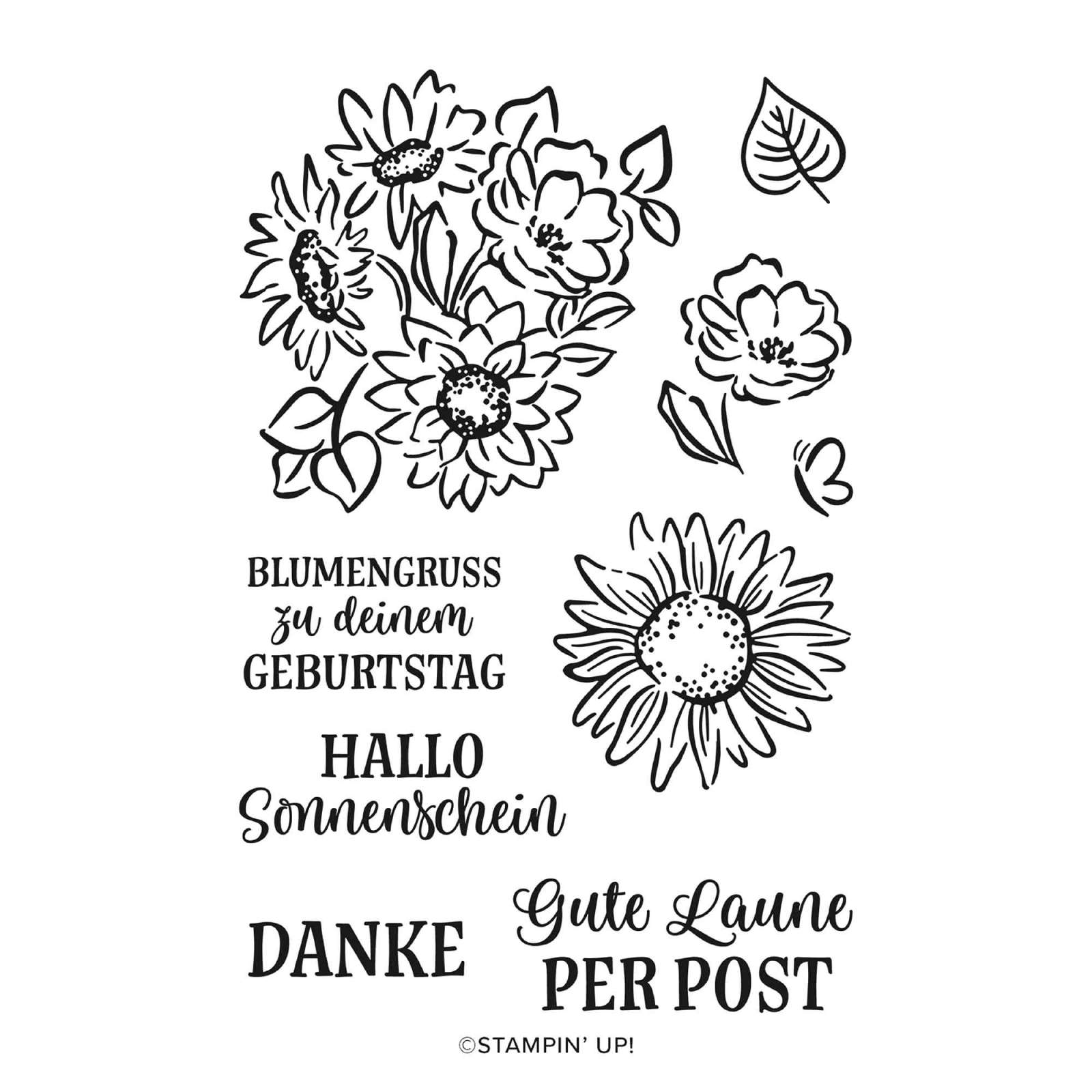 STEMPELSET KLARSICHT STRAHLEND SCHÖNE SONNENBLUMEN (DEUTSCH)