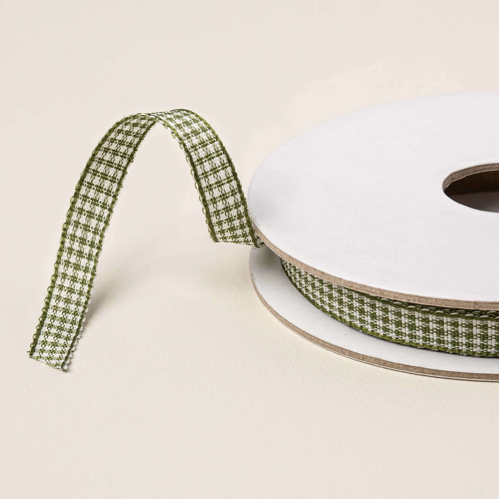 MOSSY MEADOW & VERY VANILLA 1/4" (6.4 MM) GINGHAM RIBBON