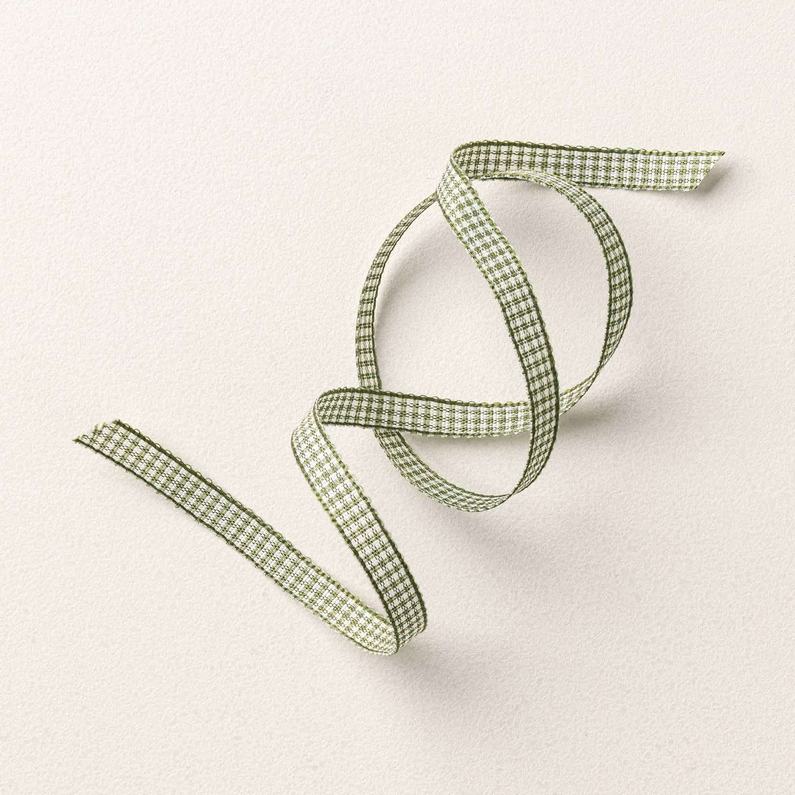 MOSSY MEADOW & VERY VANILLA 1/4" (6.4 MM) GINGHAM RIBBON