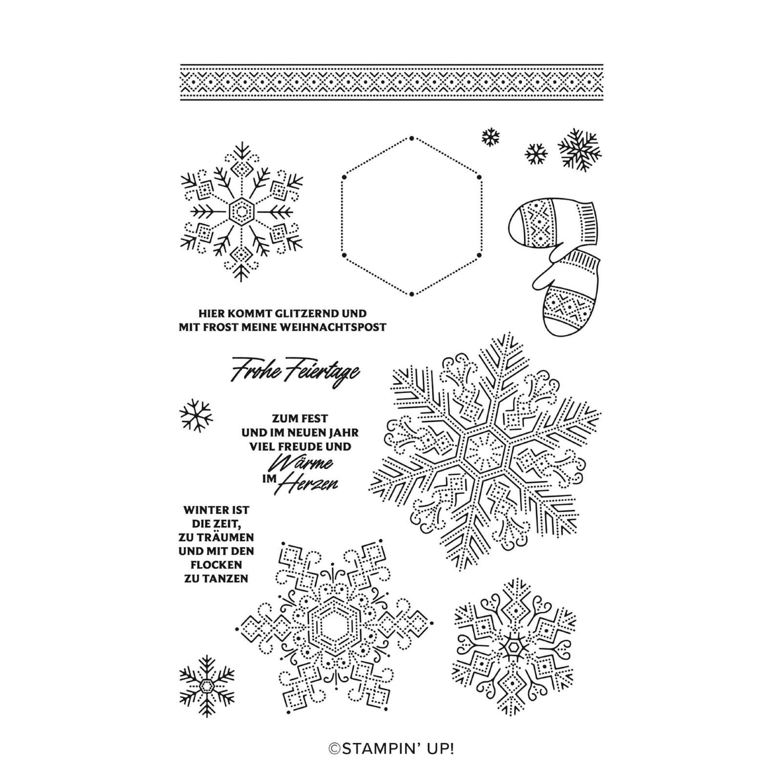 STEMPELSET KLARSICHT VERTRÄUMTE SCHNEEFLOCKEN (DEUTSCH)