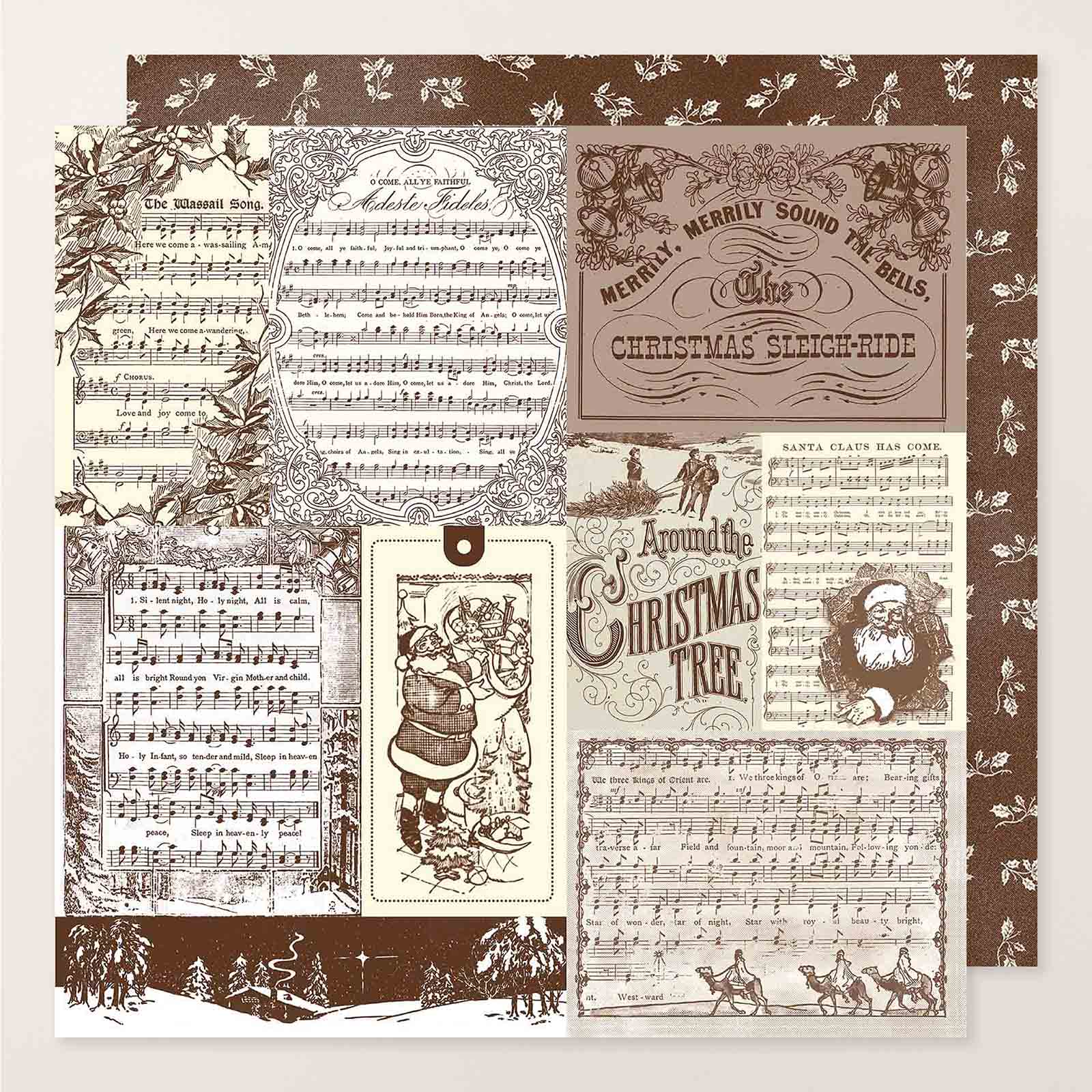YULETIDE CAROLS 12" X 12" (30.5 X 30.5 CM) DESIGNER SERIES PAPER
