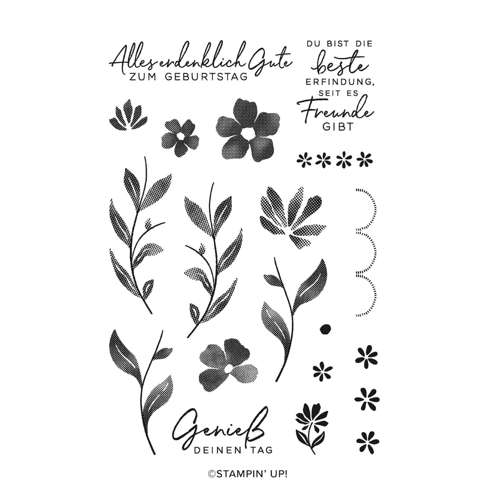 STEMPELSET KLARSICHT FLORALE FLIESEN (DEUTSCH)