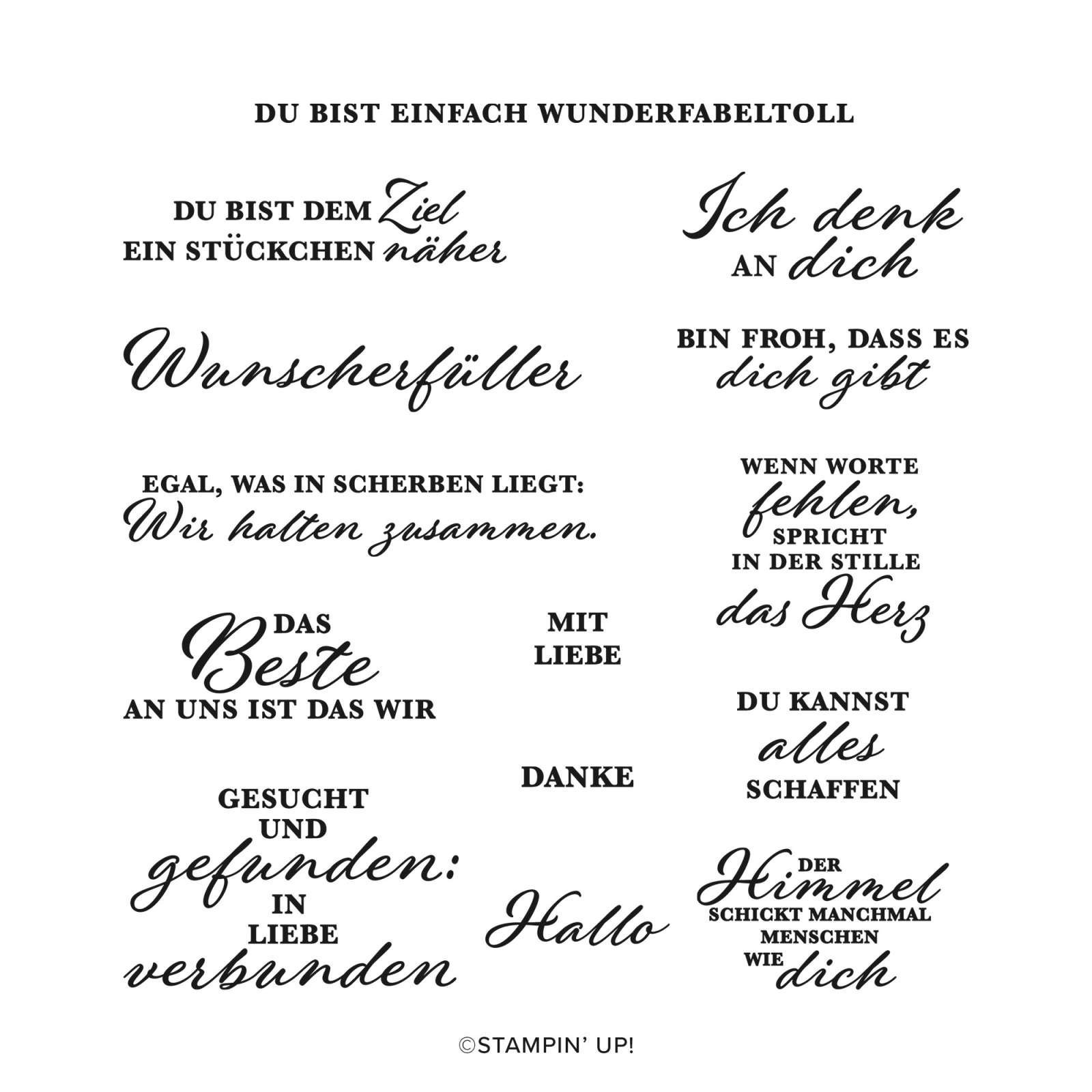 STEMPELSET KLARSICHT BERÜHRENDE BOTSCHAFTEN (DEUTSCH)