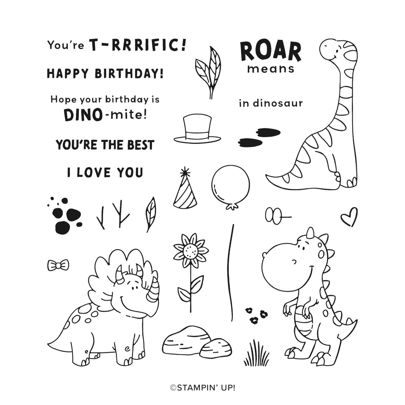DARLING DINOS PHOTOPOLYMER STAMP SET (ENGLISH)