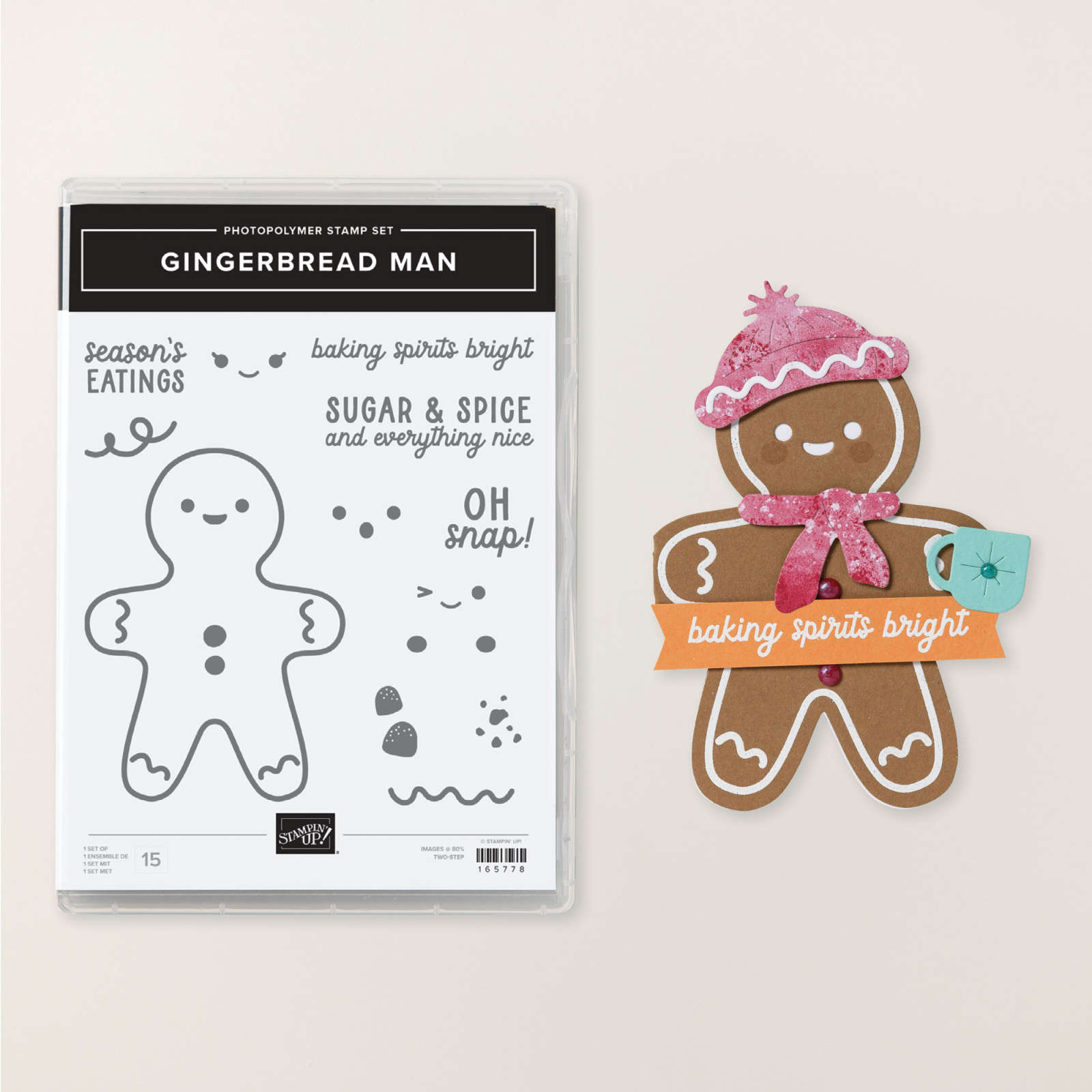GINGERBREAD MAN PHOTOPOLYMER STAMP SET (ENGLISH)