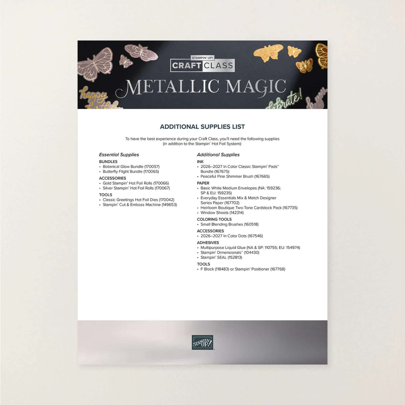UK/IE STAMPIN' HOT FOIL SYSTEM & CRAFT CLASS