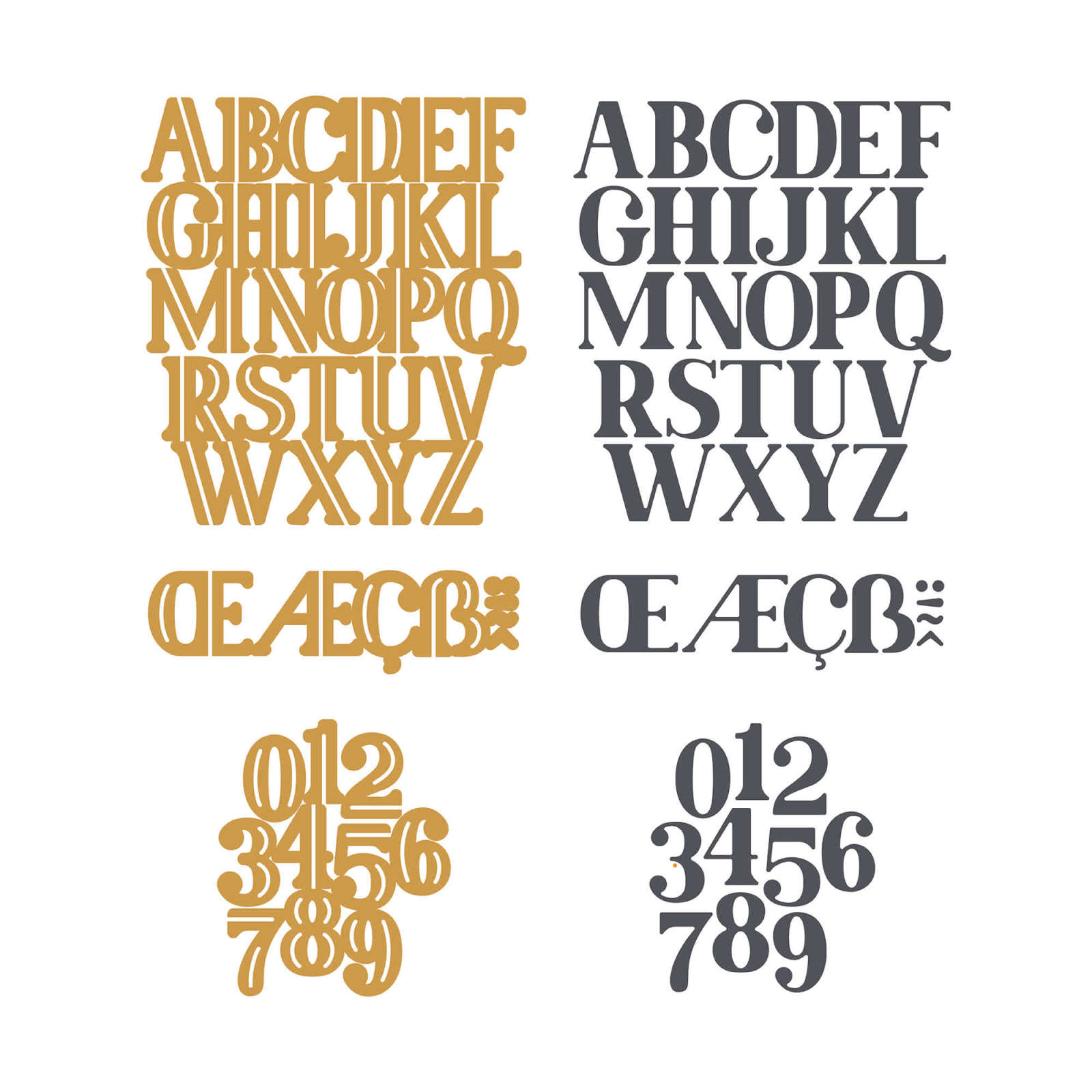 LUXE ALPHABET & NUMBERS HOT FOIL DIES