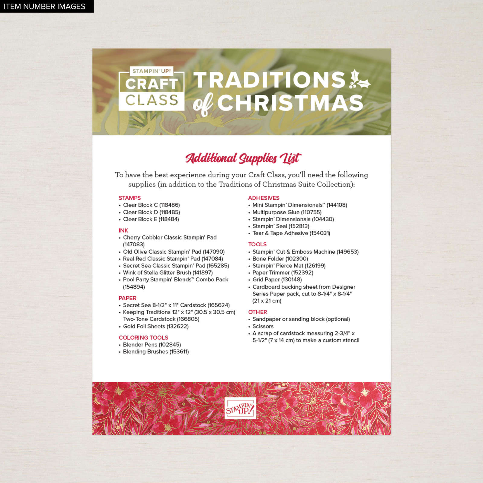 TRADITIONS OF CHRISTMAS CRAFT CLASS