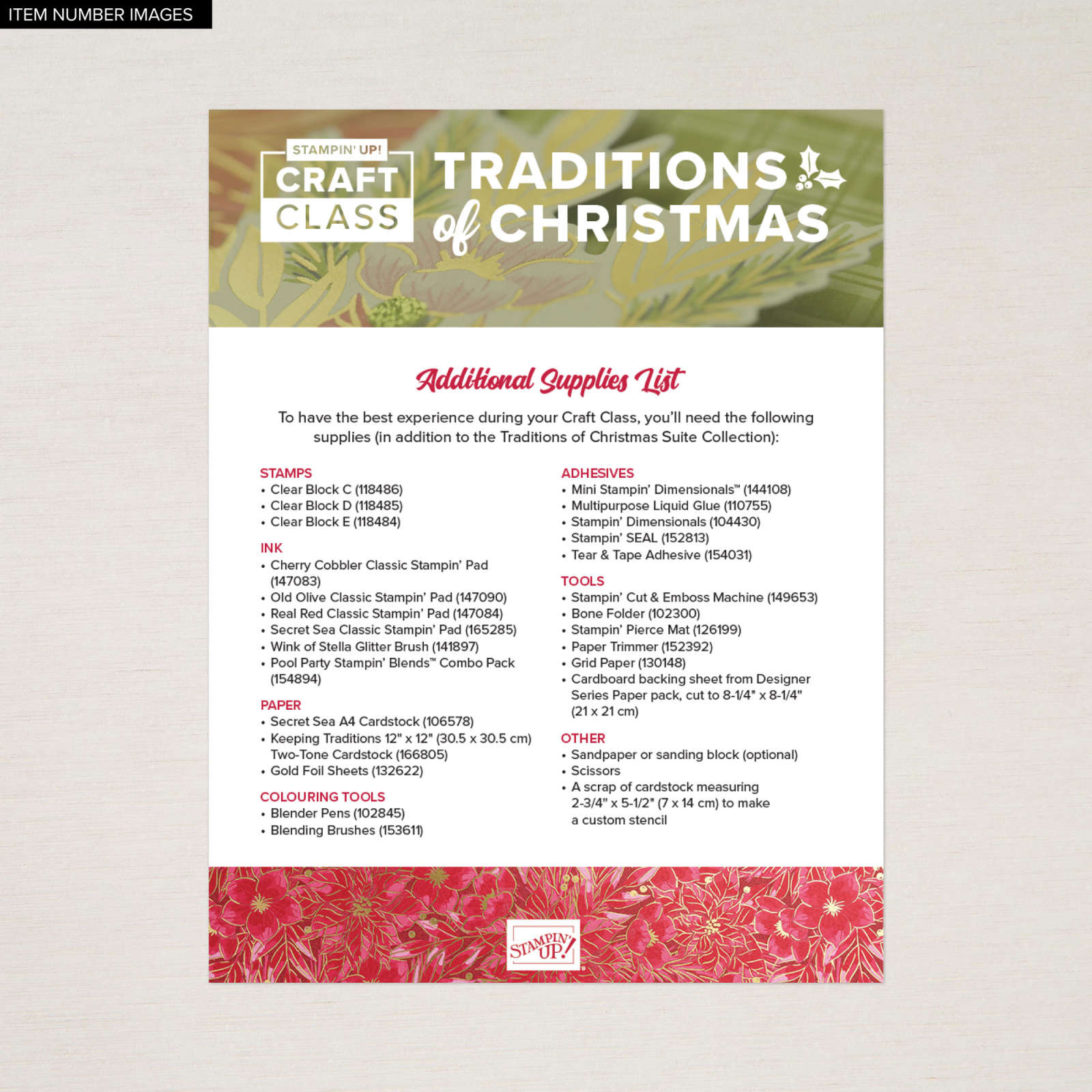 TRADITIONS OF CHRISTMAS CRAFT CLASS